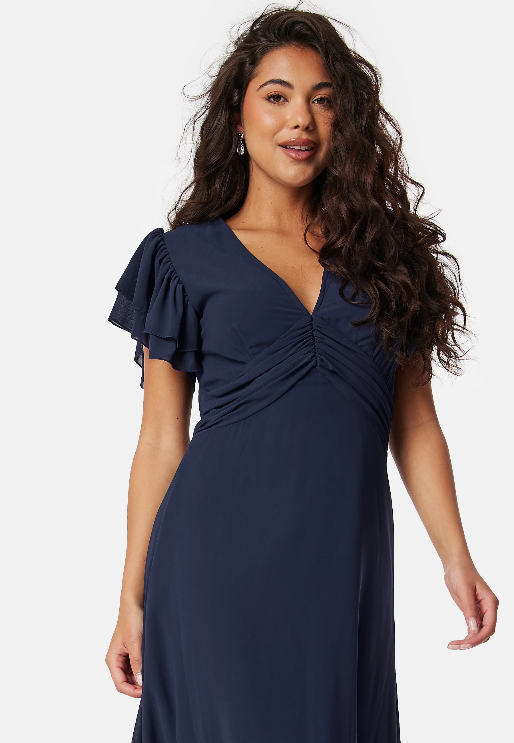 Flounce Sleeve Chiffon Dress - Image 2