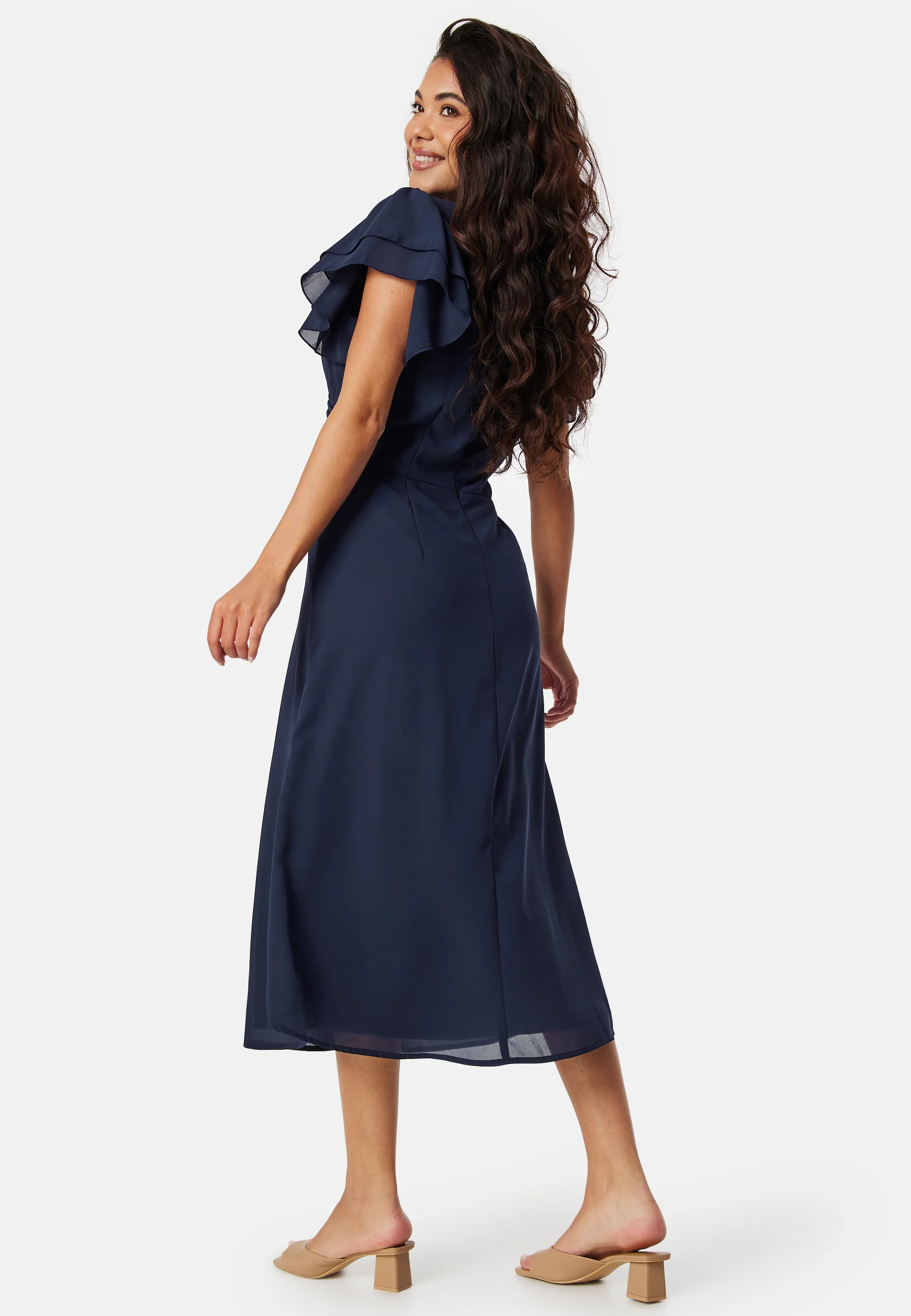 Flounce Sleeve Chiffon Dress - Image 3