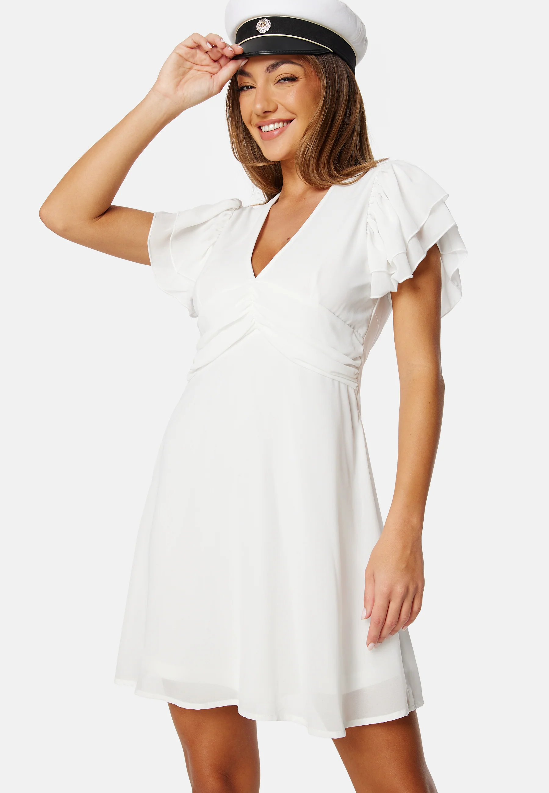 Flounce Sleeve Chiffon Dress - Image 5