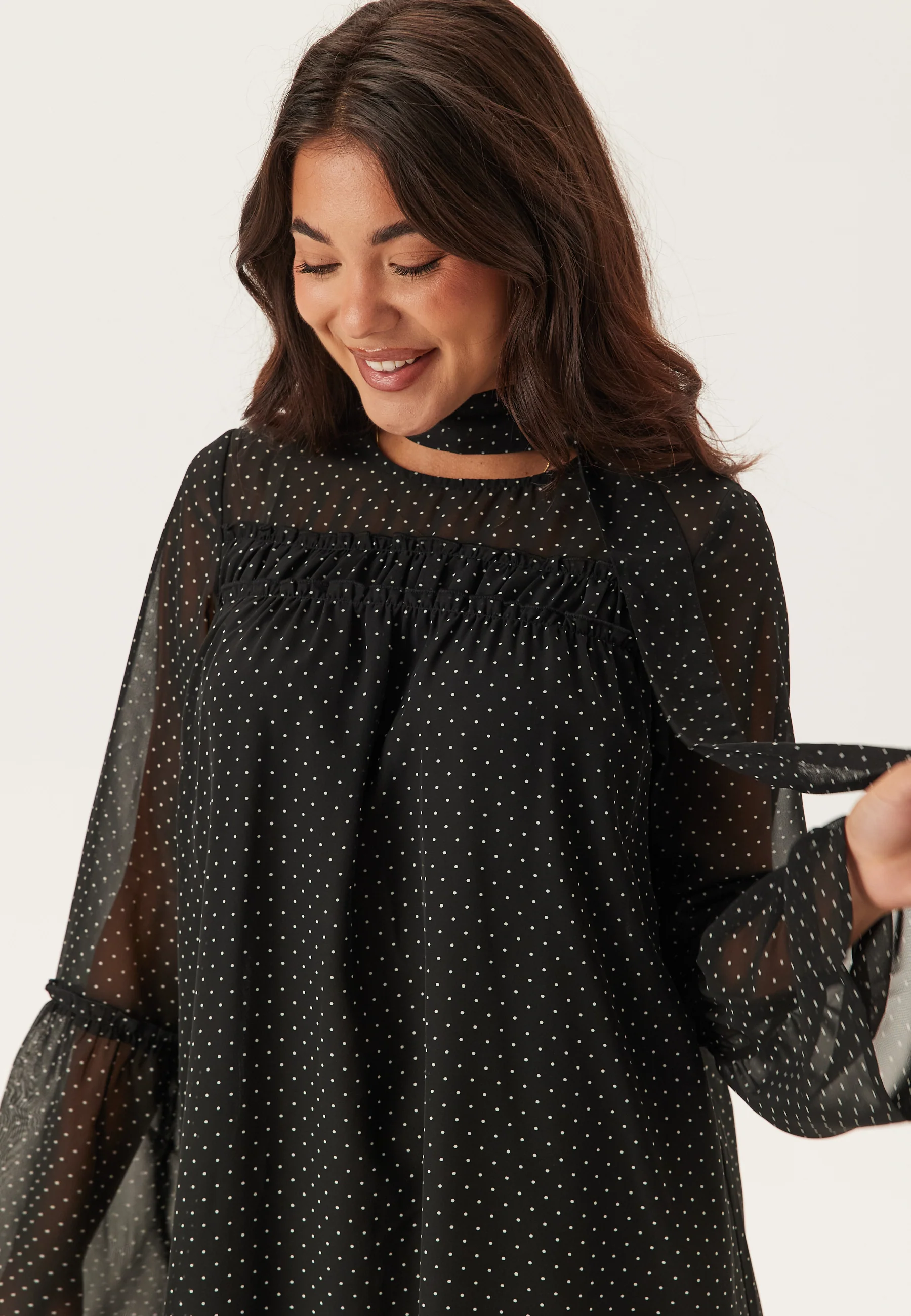 Flounce Sleeve Dress - Image 5