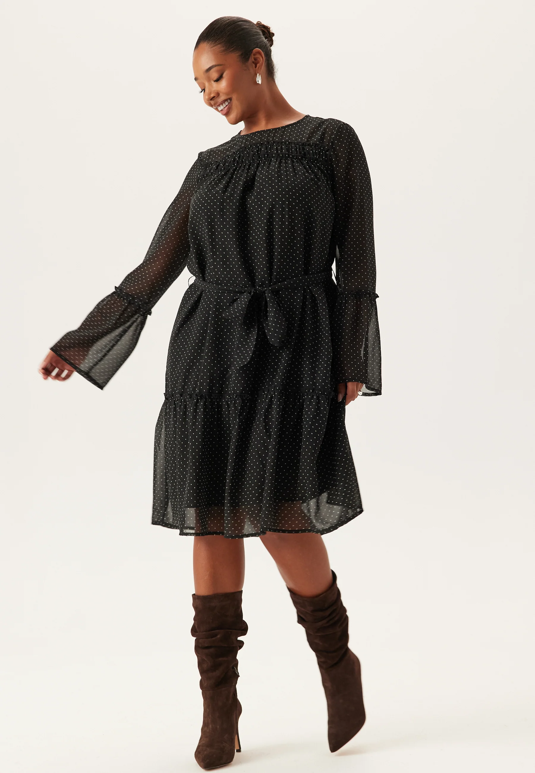 Flounce Sleeve Dress - Image 8