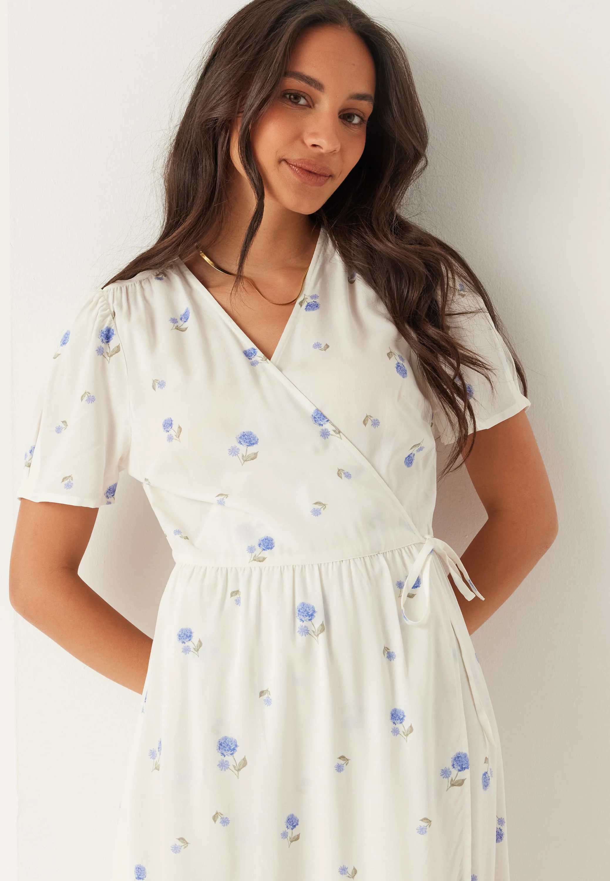 Flounce Viscose Wrap Dress - Image 2