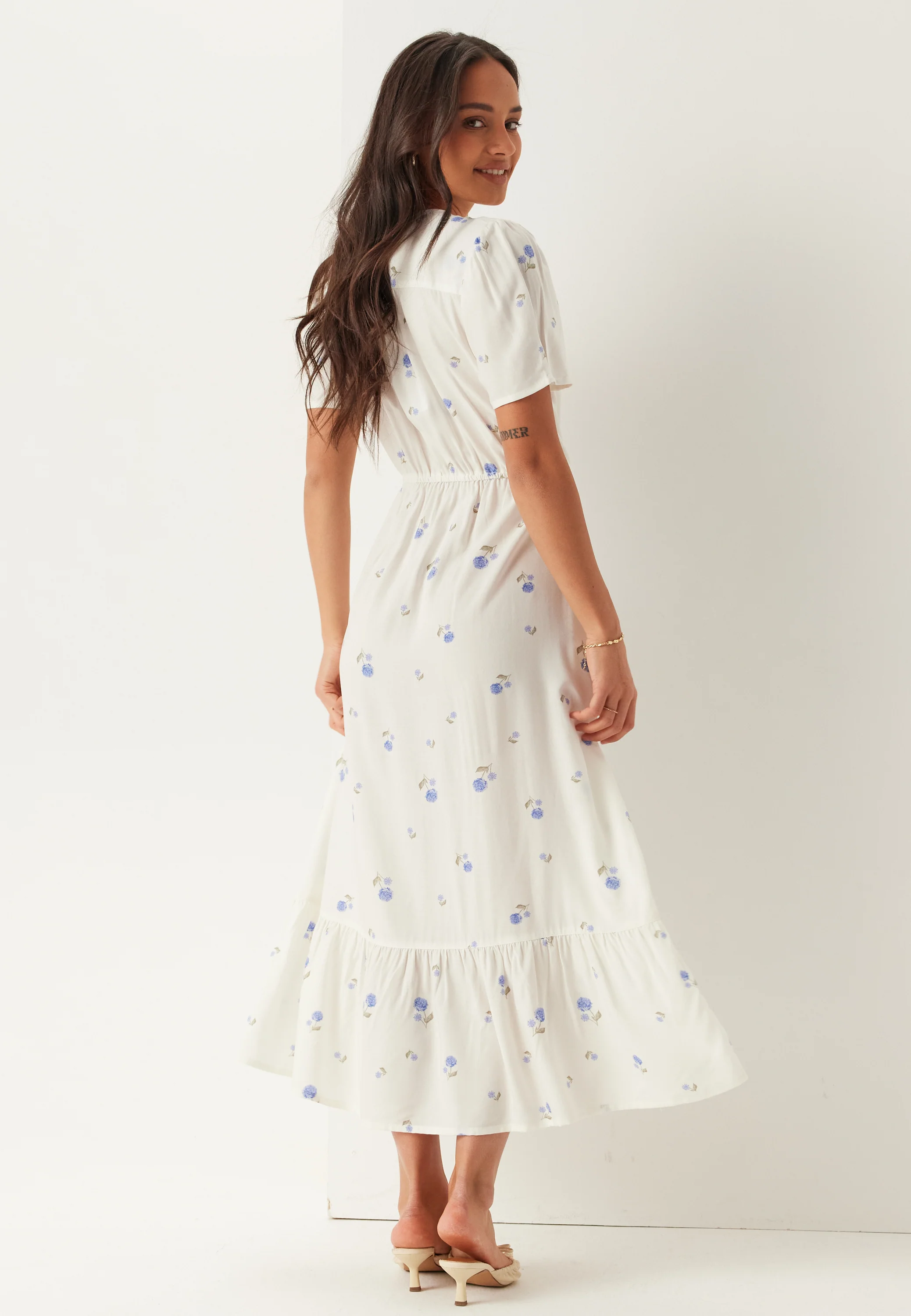 Flounce Viscose Wrap Dress - Image 3