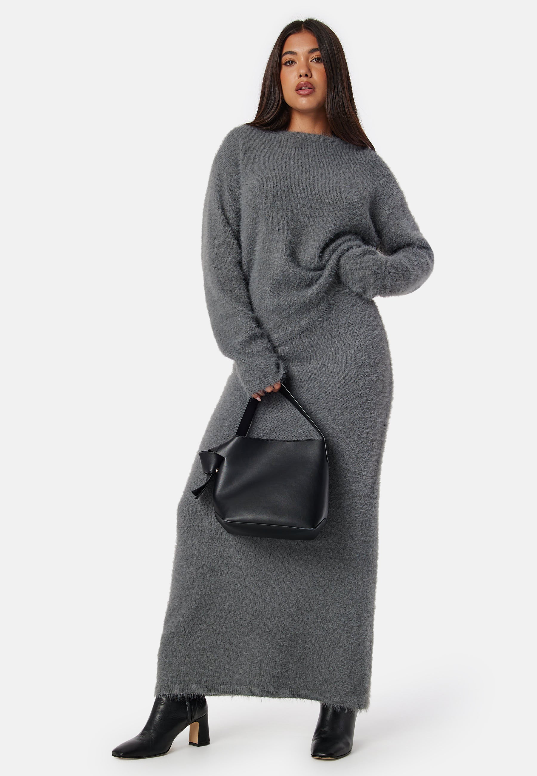 Fluffy Knitted Maxi Skirt - Image 2
