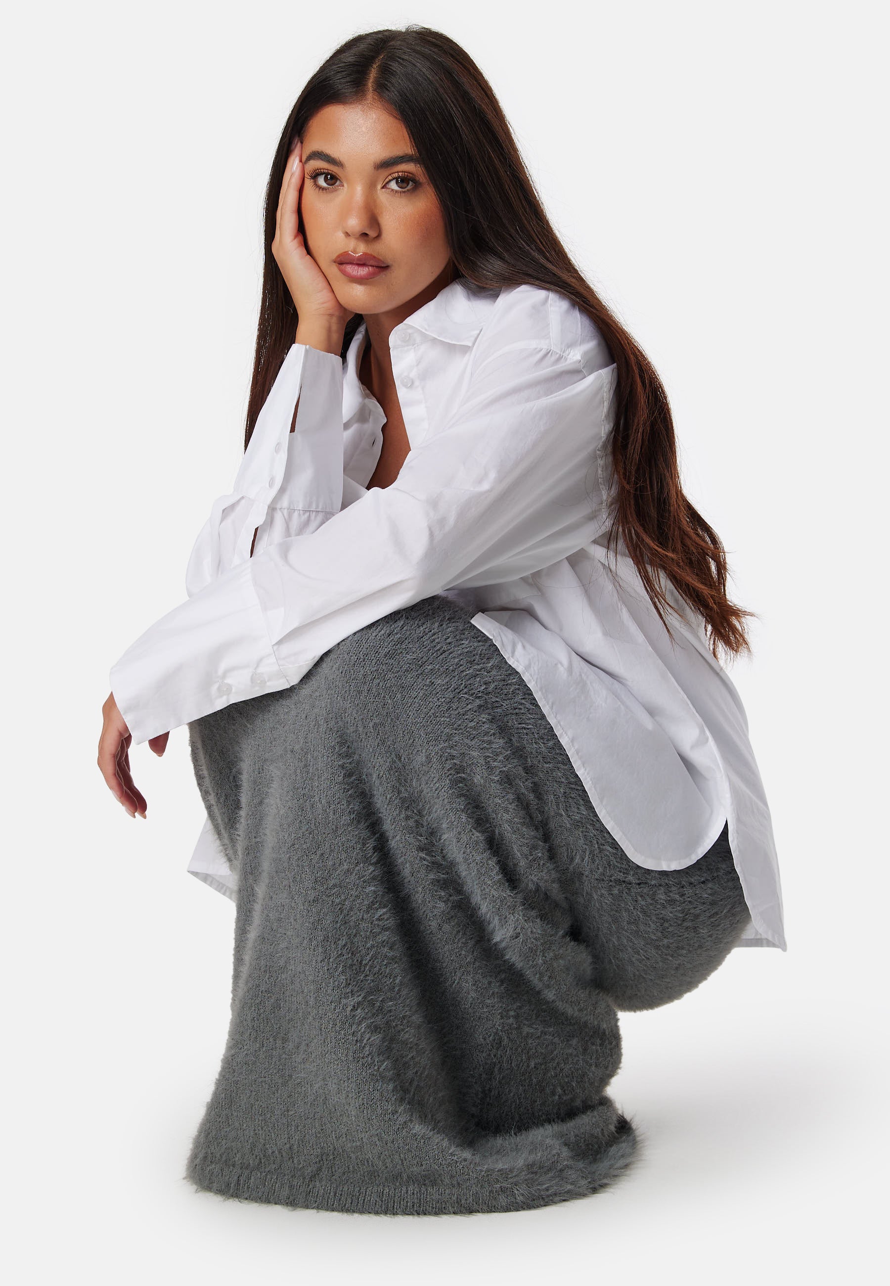 Fluffy Knitted Maxi Skirt - Image 6