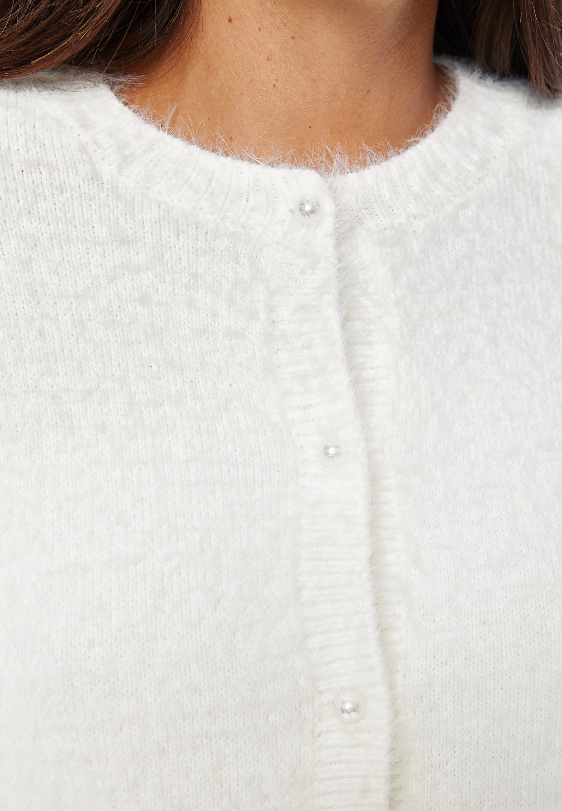 Fluffy Knitted Pearl Cardigan - Image 4