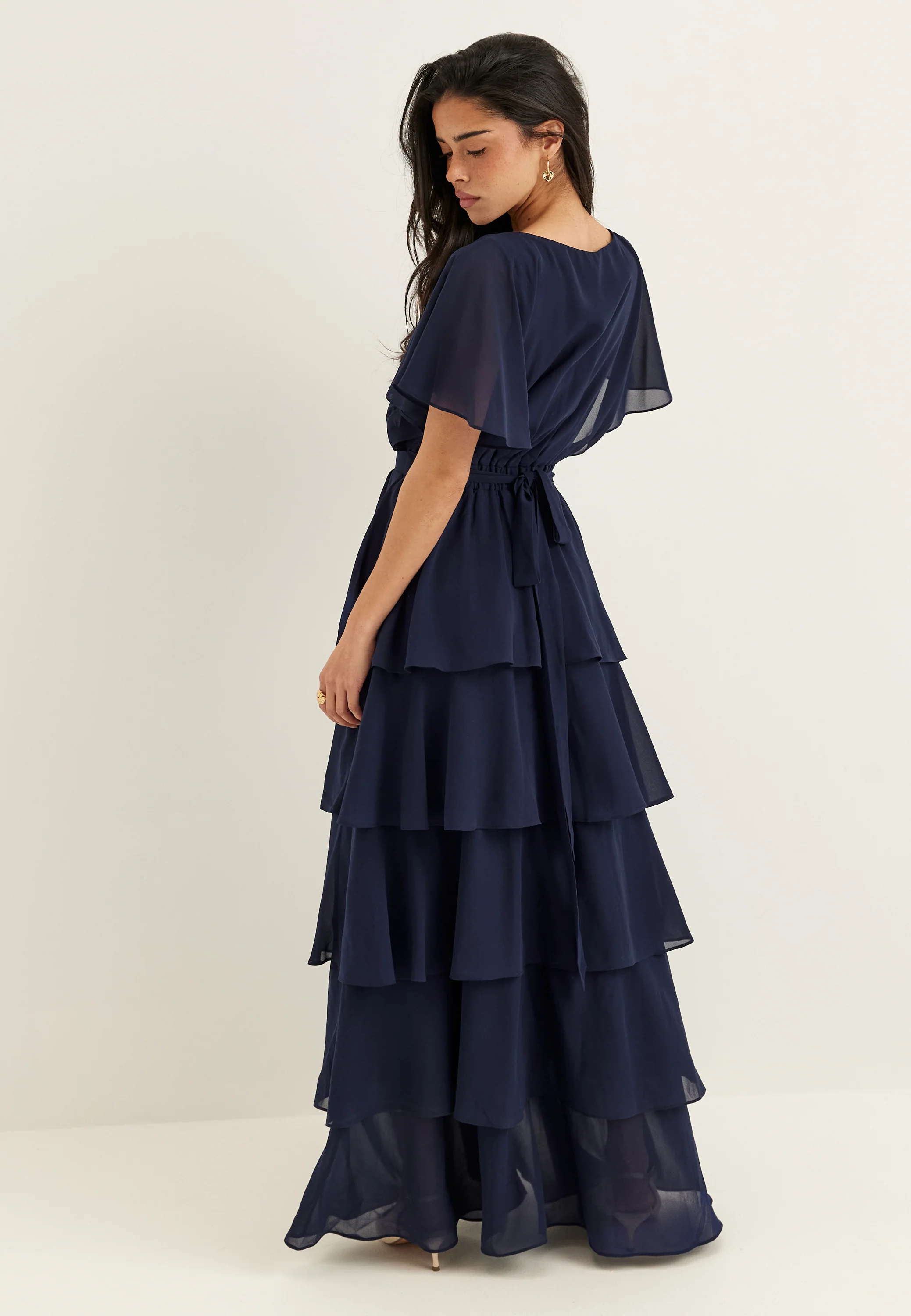 Flutter Chiffon Tiered Maxi Dress - Image 3