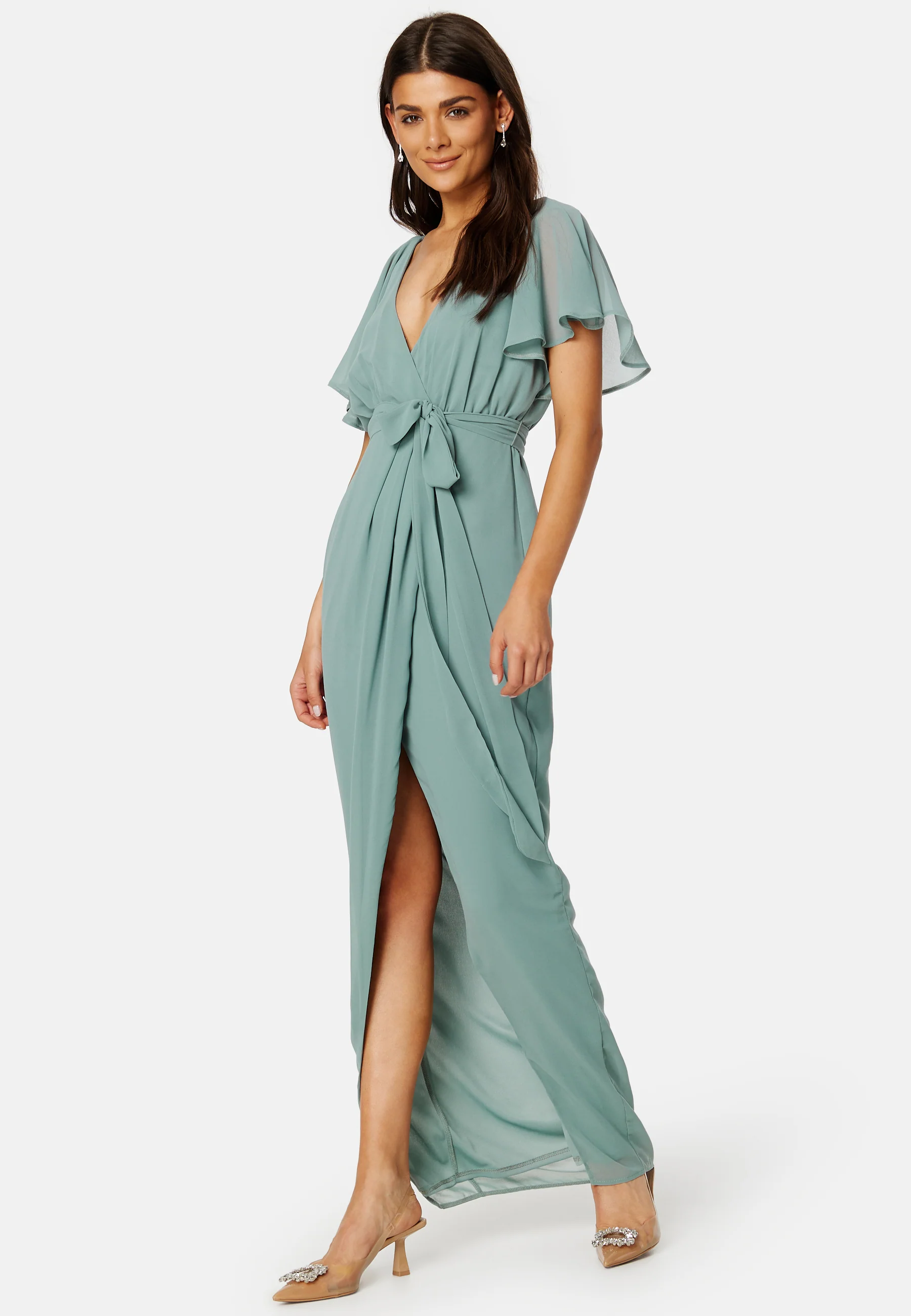Flutter Chiffon Wrap Maxi Dress - Image 2