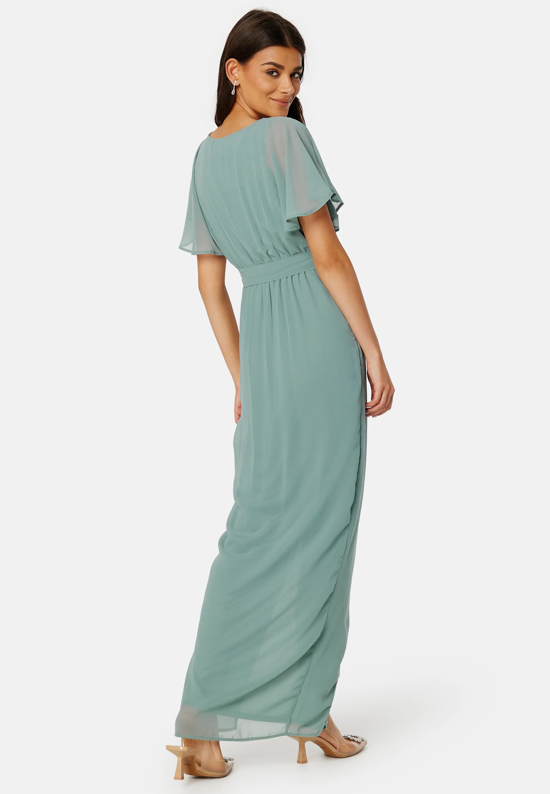 Flutter Chiffon Wrap Maxi Dress - Image 3