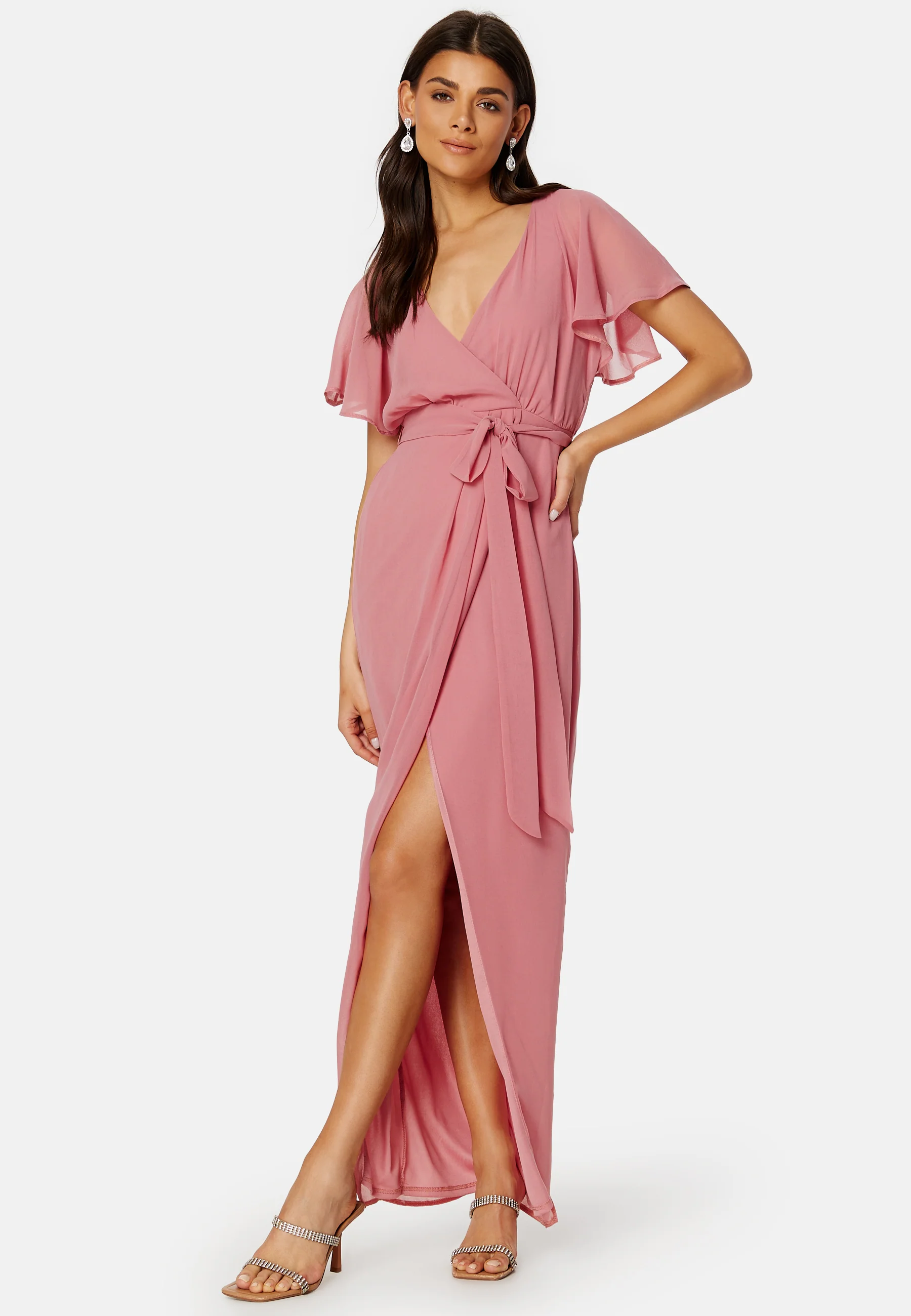 Flutter Chiffon Wrap Maxi Dress - Image 2
