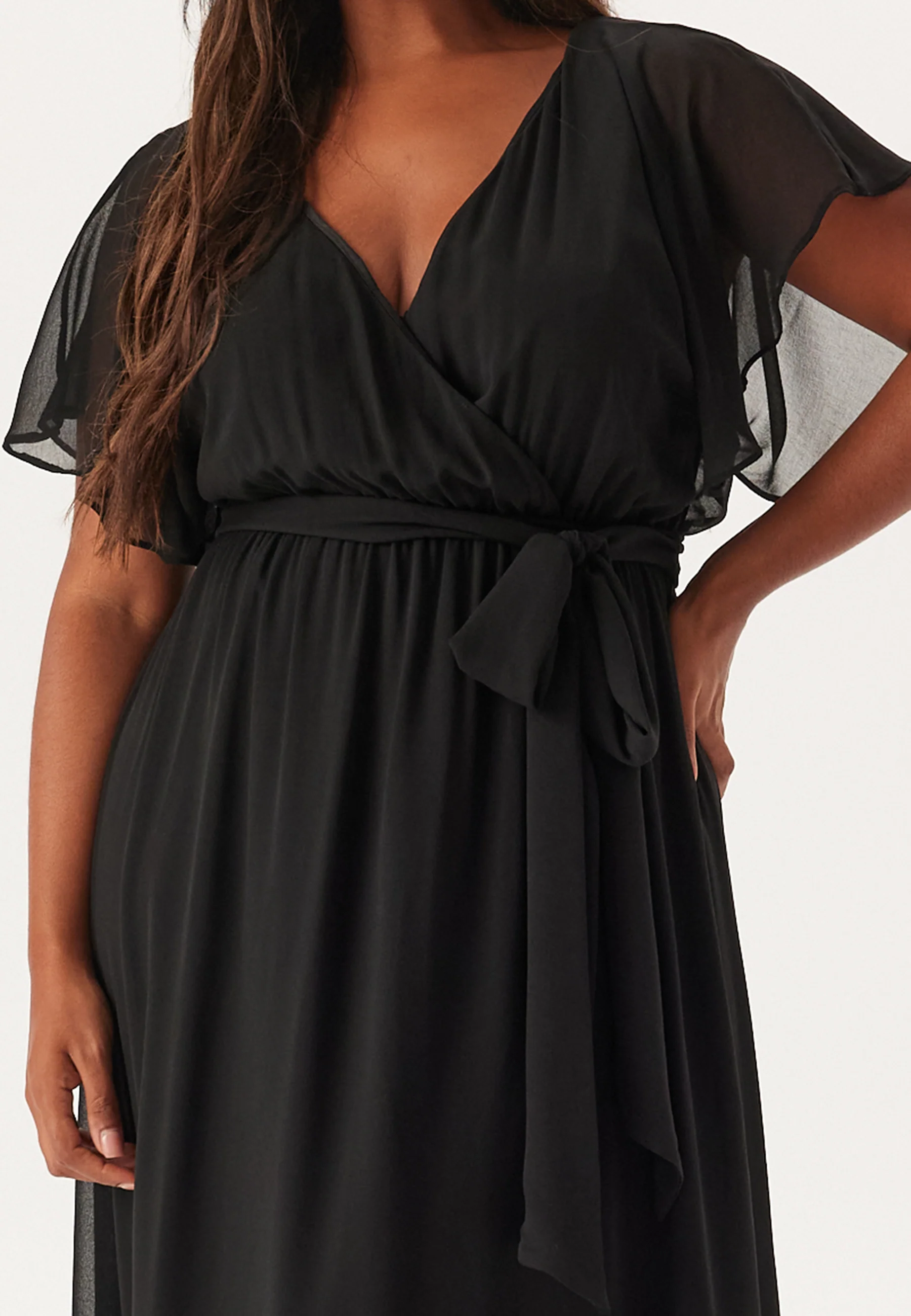 Flutter Sleeve Chiffon Maxi Curve Dress - Image 3