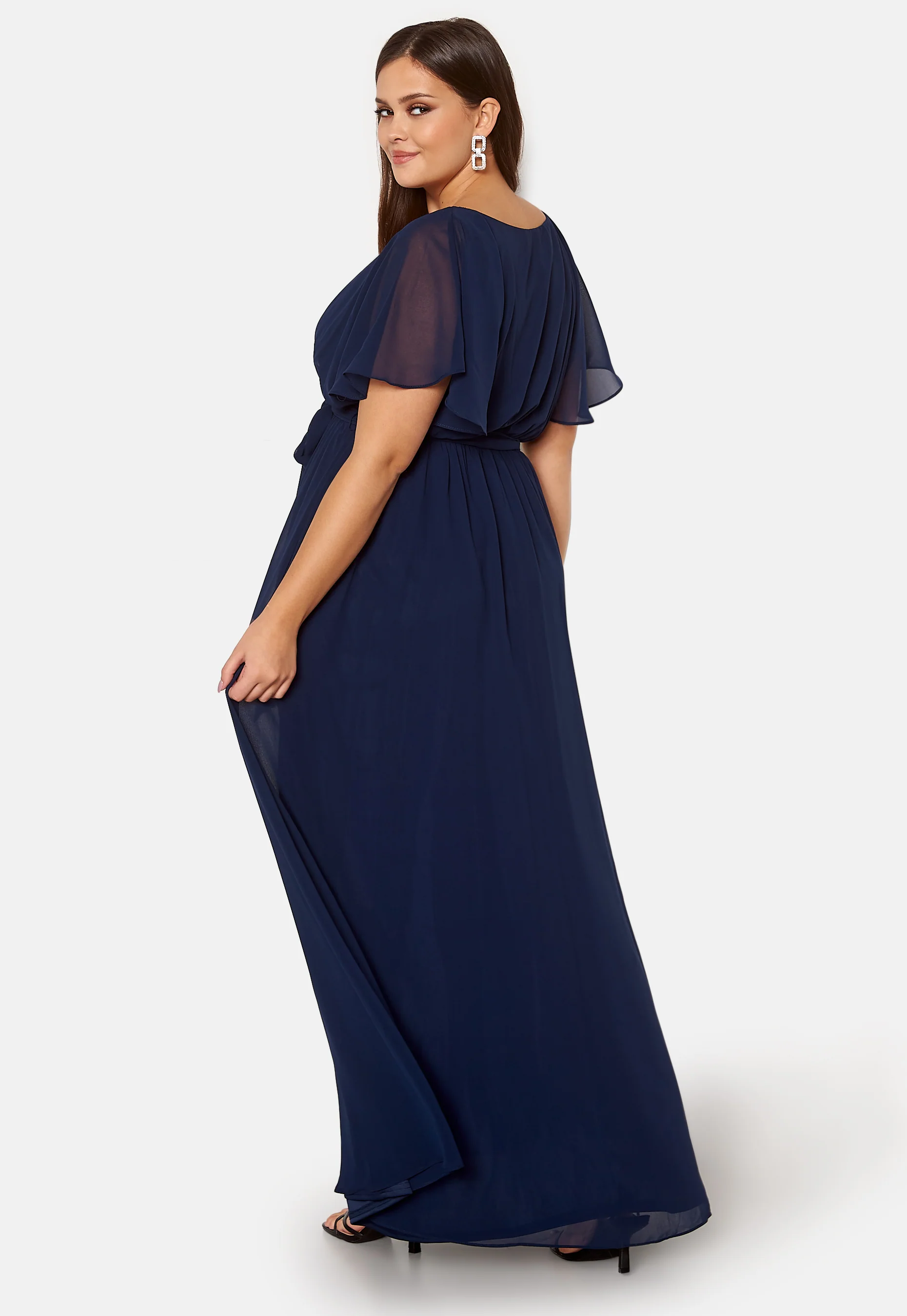 Flutter Sleeve Chiffon Maxi Curve Dress - Image 2