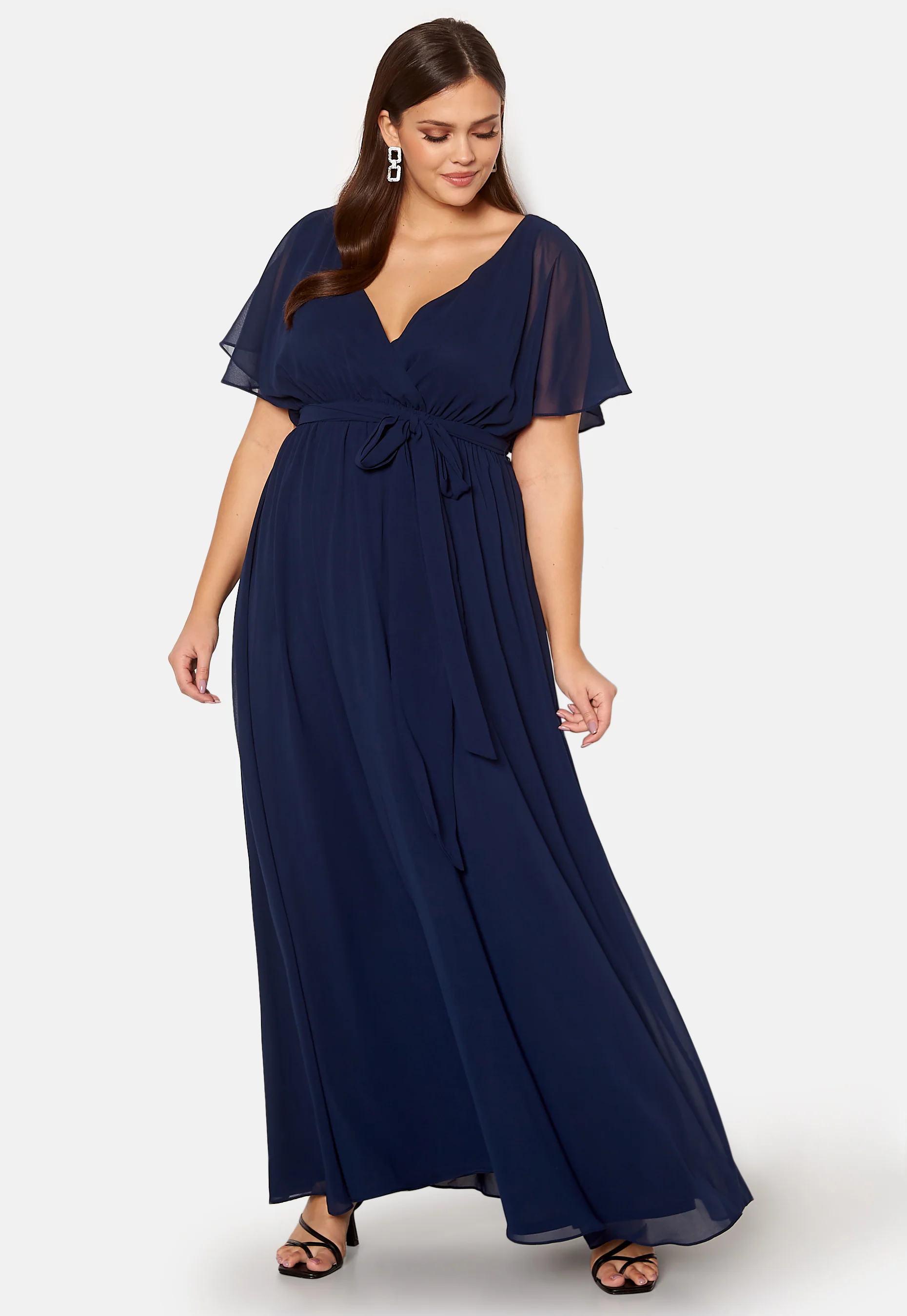 Flutter Sleeve Chiffon Maxi Curve Dress - Image 5