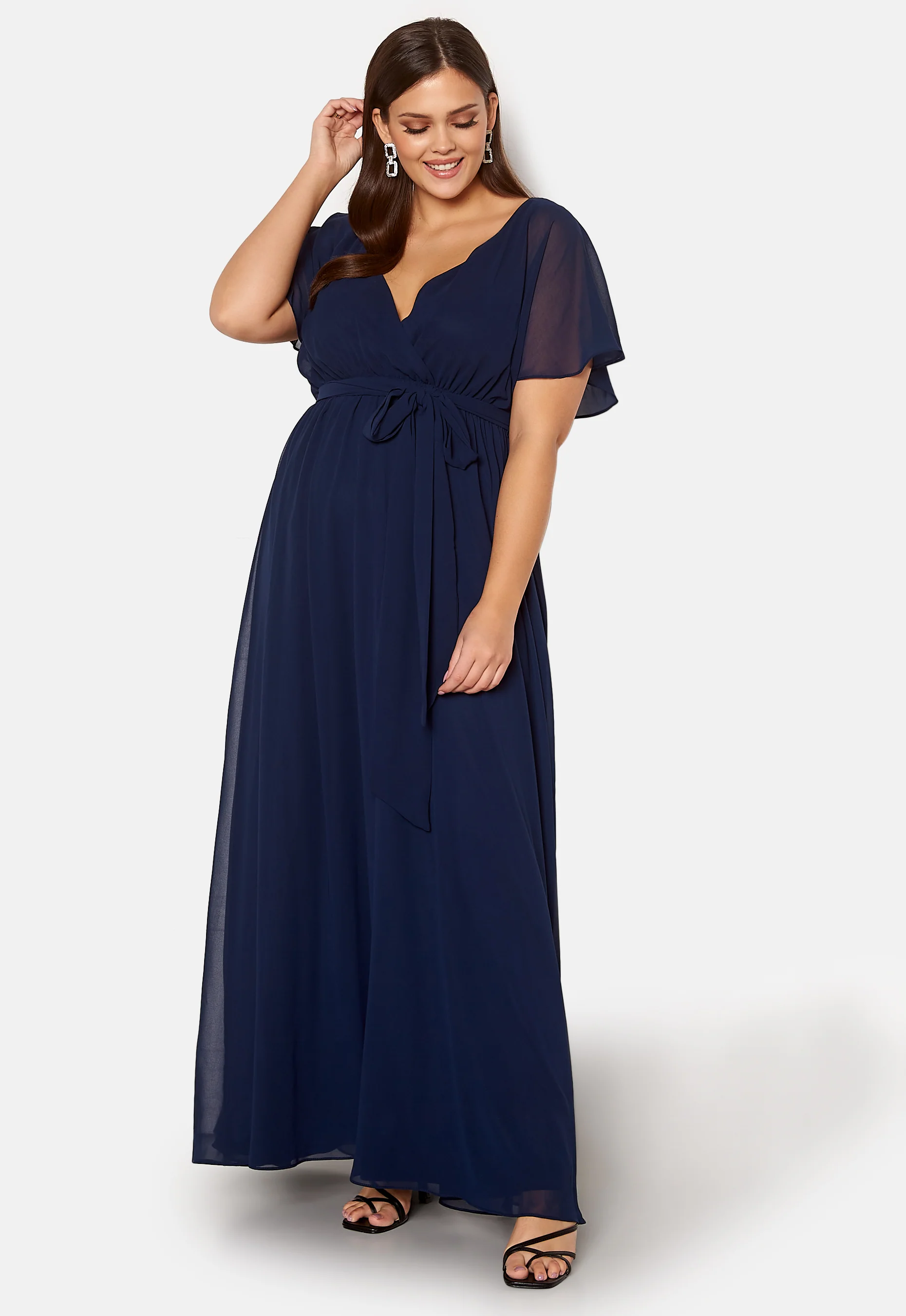 Flutter Sleeve Chiffon Maxi Curve Dress - Image 6