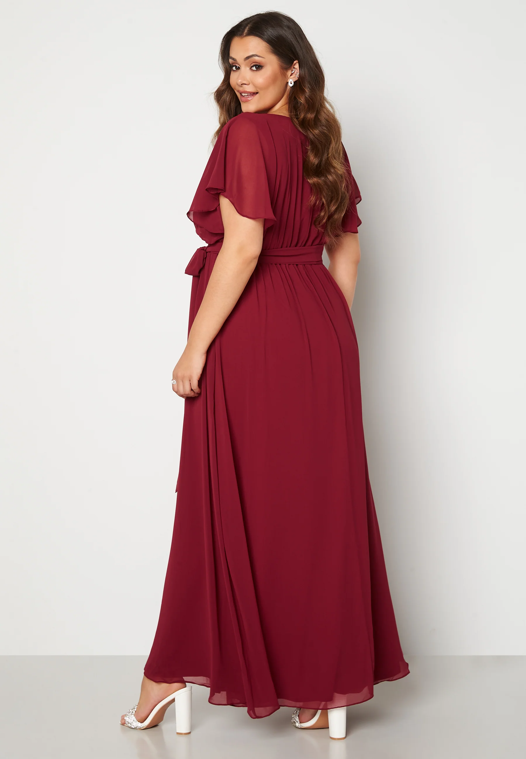 Flutter Sleeve Chiffon Maxi Curve Dress - Image 2
