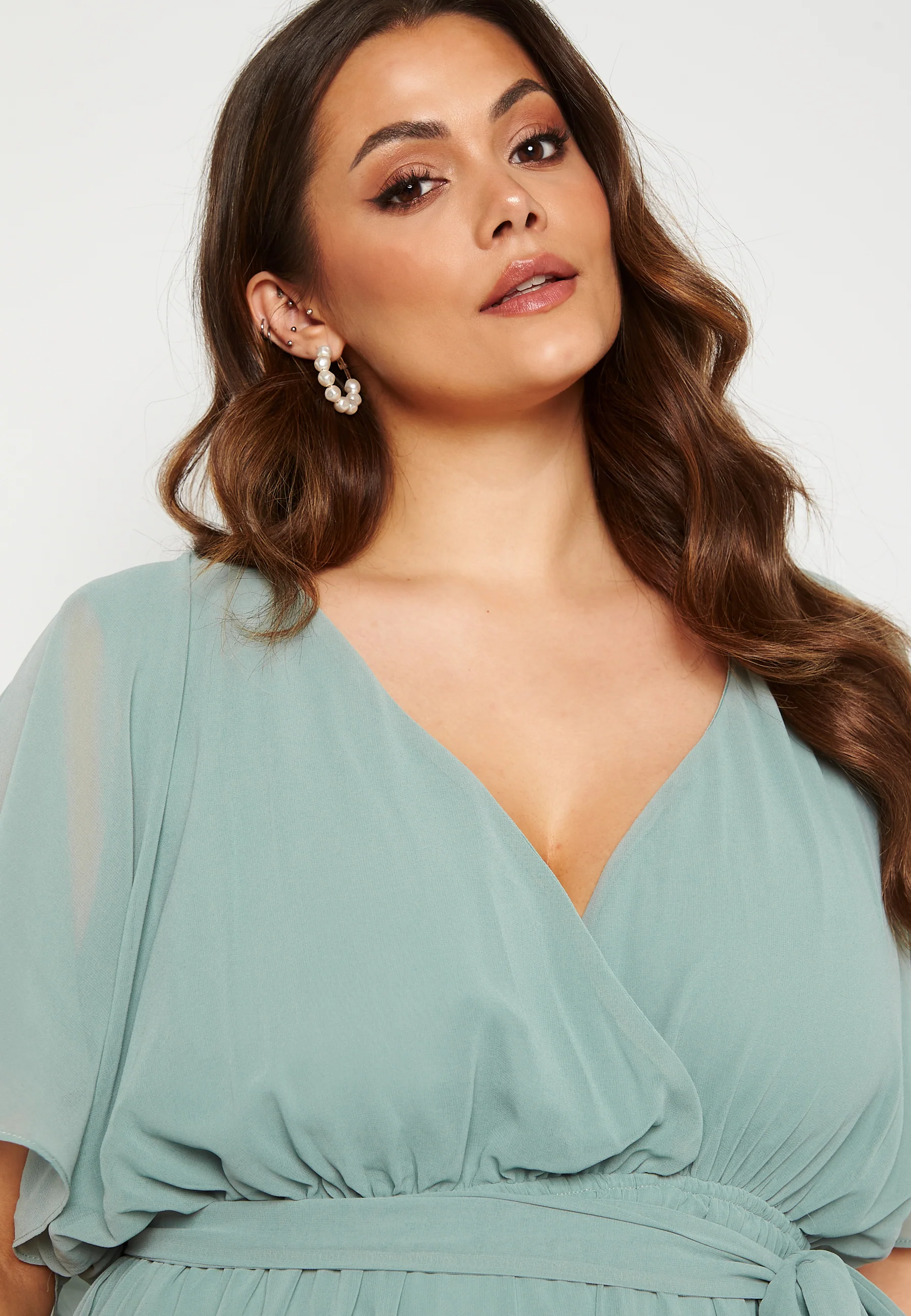 Flutter Sleeve Chiffon Midi Dress - Image 5