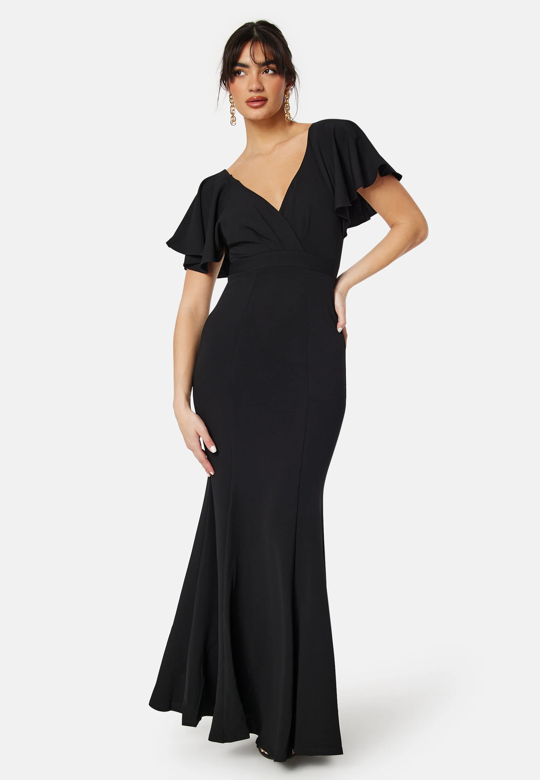 Flutter Sleeve Fishtail Maxi Dress - Image 2