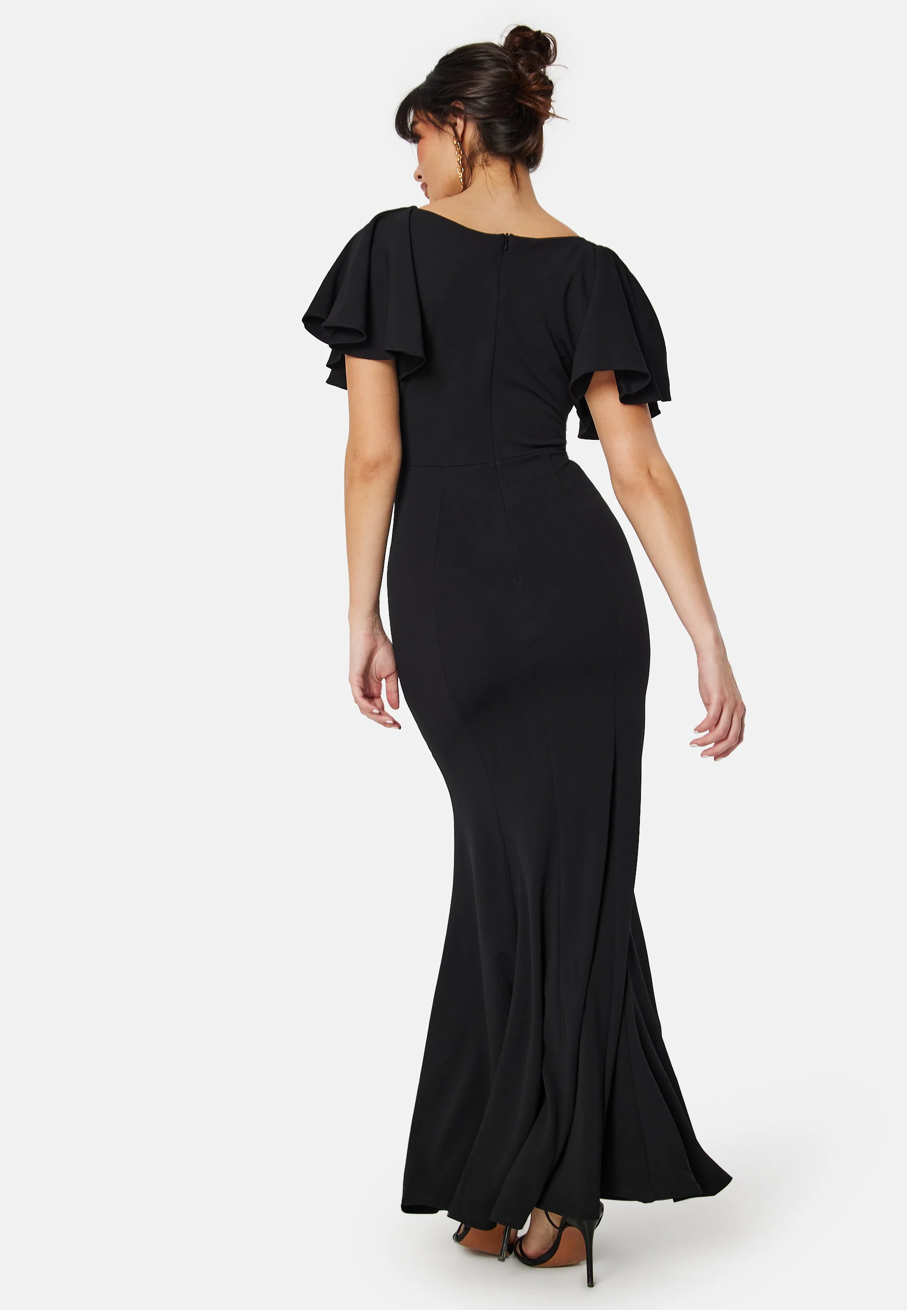 Flutter Sleeve Fishtail Maxi Dress - Image 3