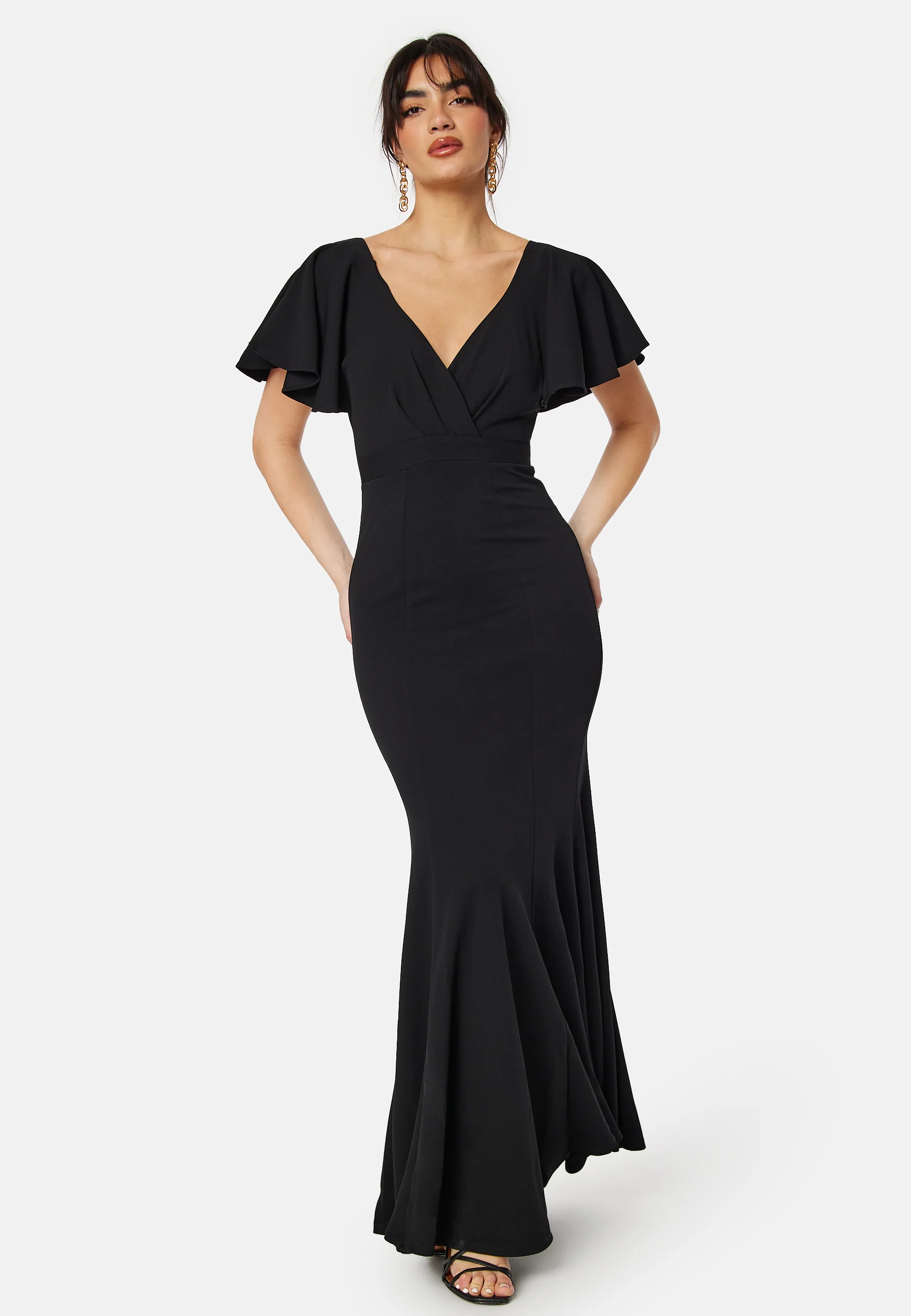 Flutter Sleeve Fishtail Maxi Dress - Image 4