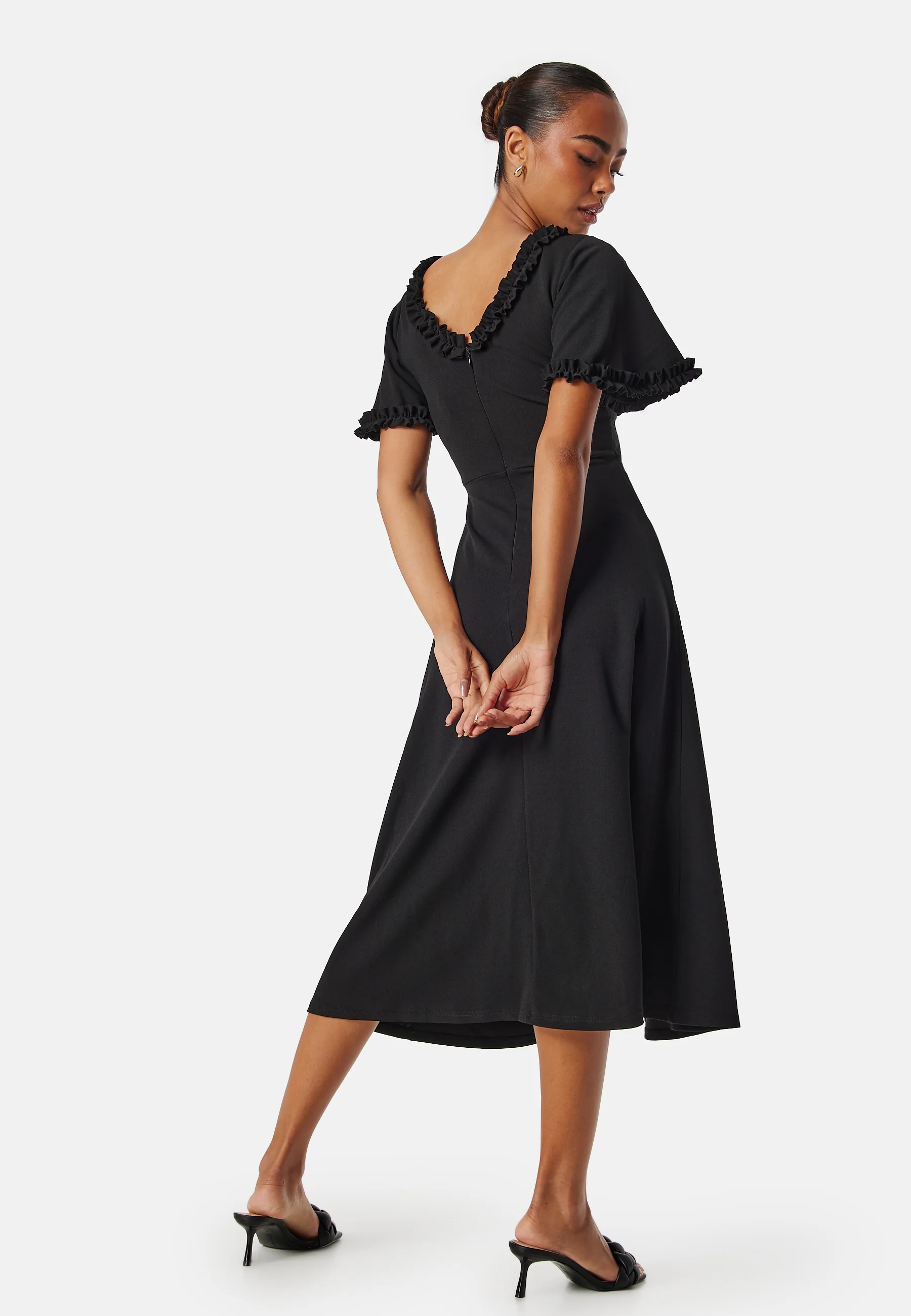 Flutter Sleeve Frilly Midi Dre - Image 2
