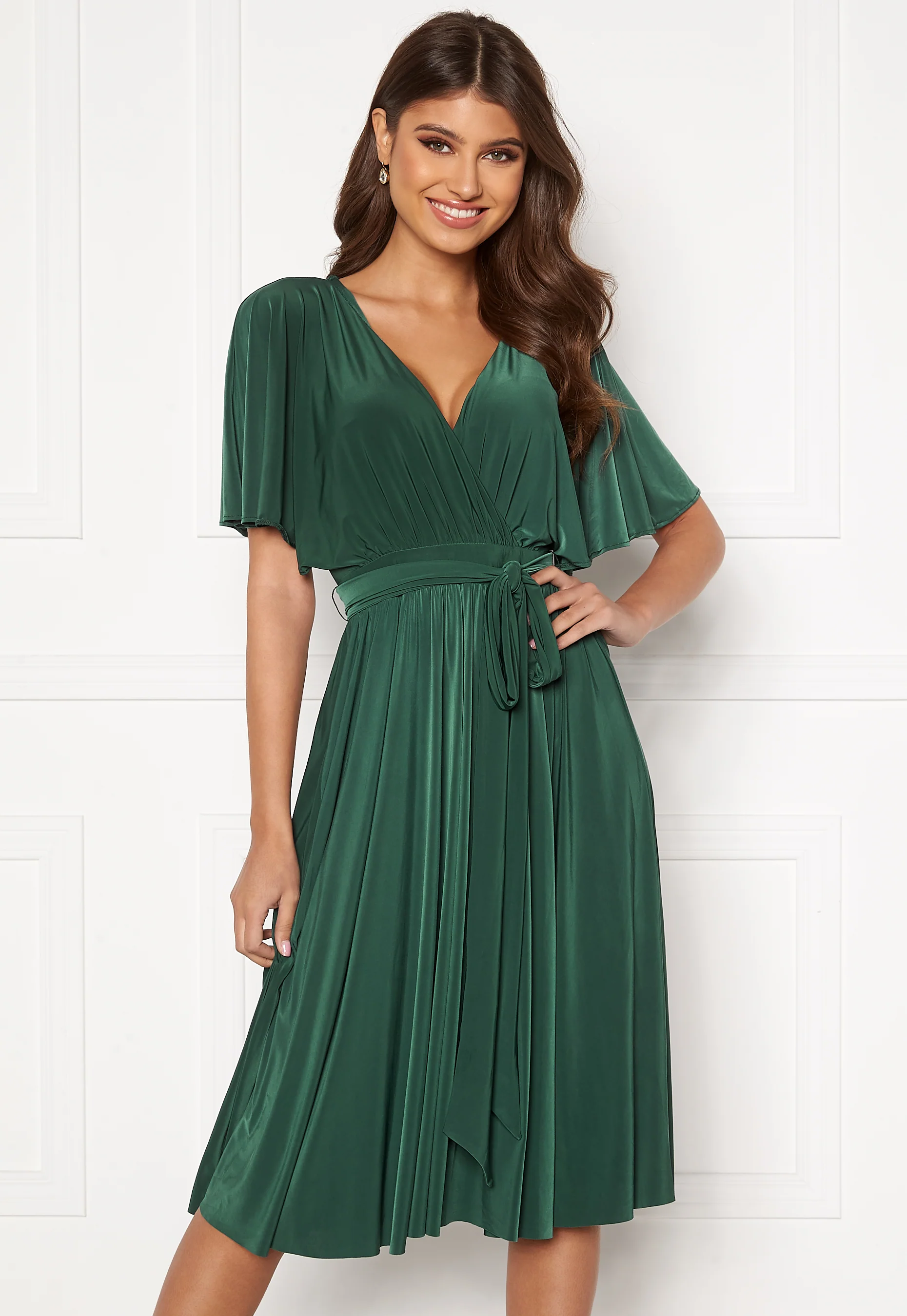 Flutter Sleeve Midi Dress