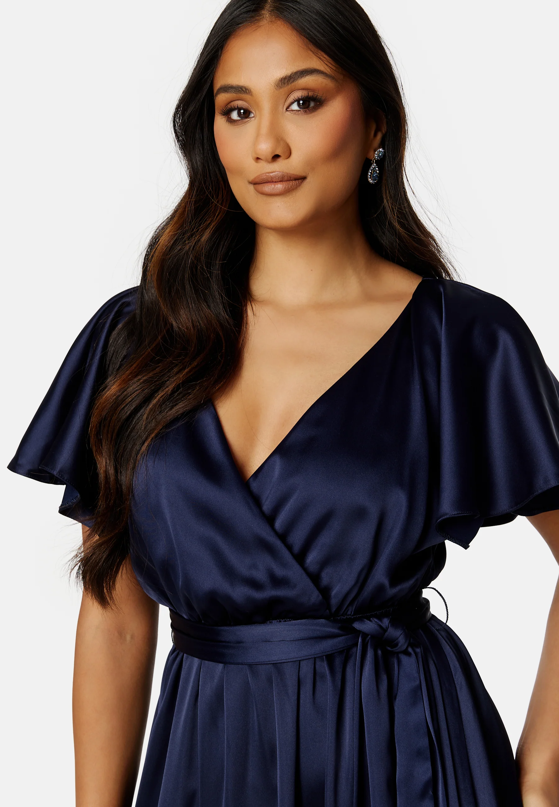 Flutter Sleeve Satin Maxi Dress - Image 4