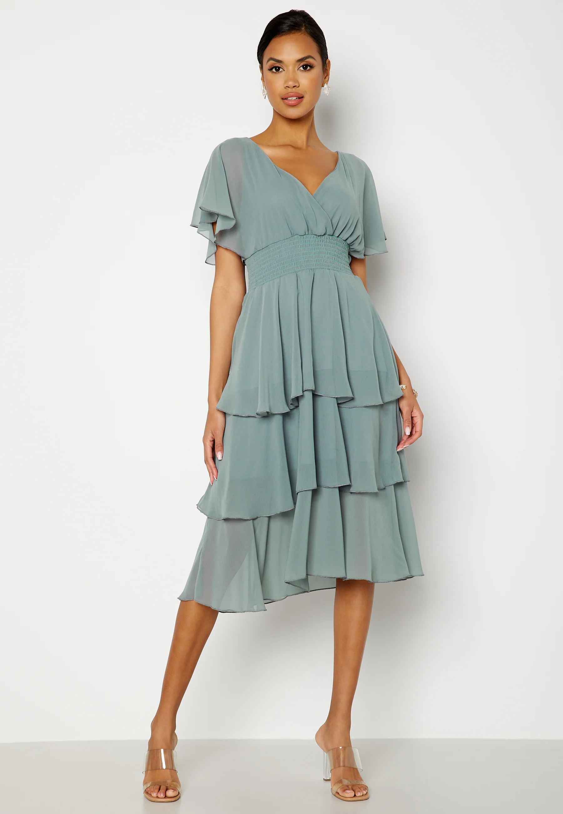 Flutter Tiered Midi Dress
