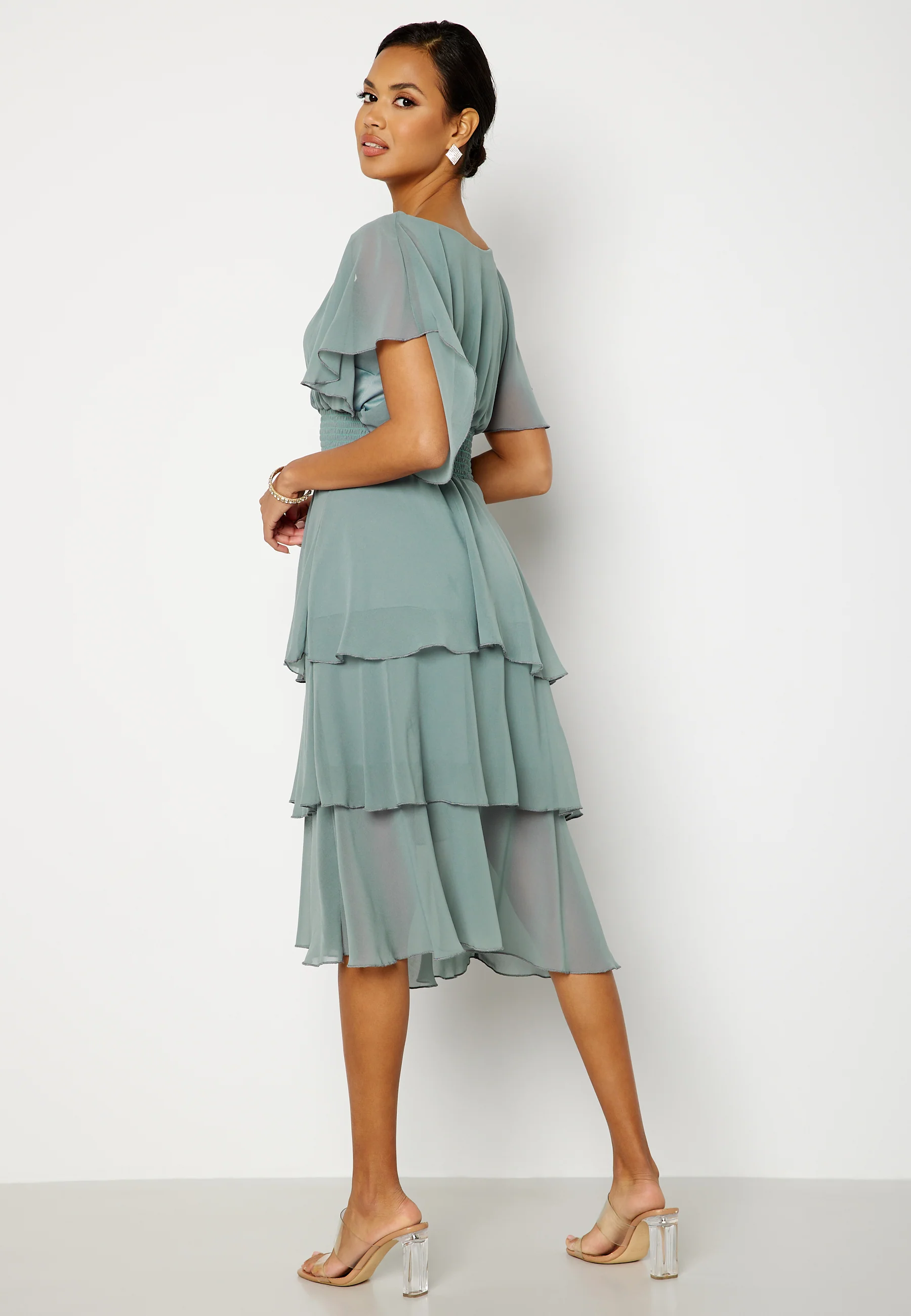 Flutter Tiered Midi Dress - Image 2