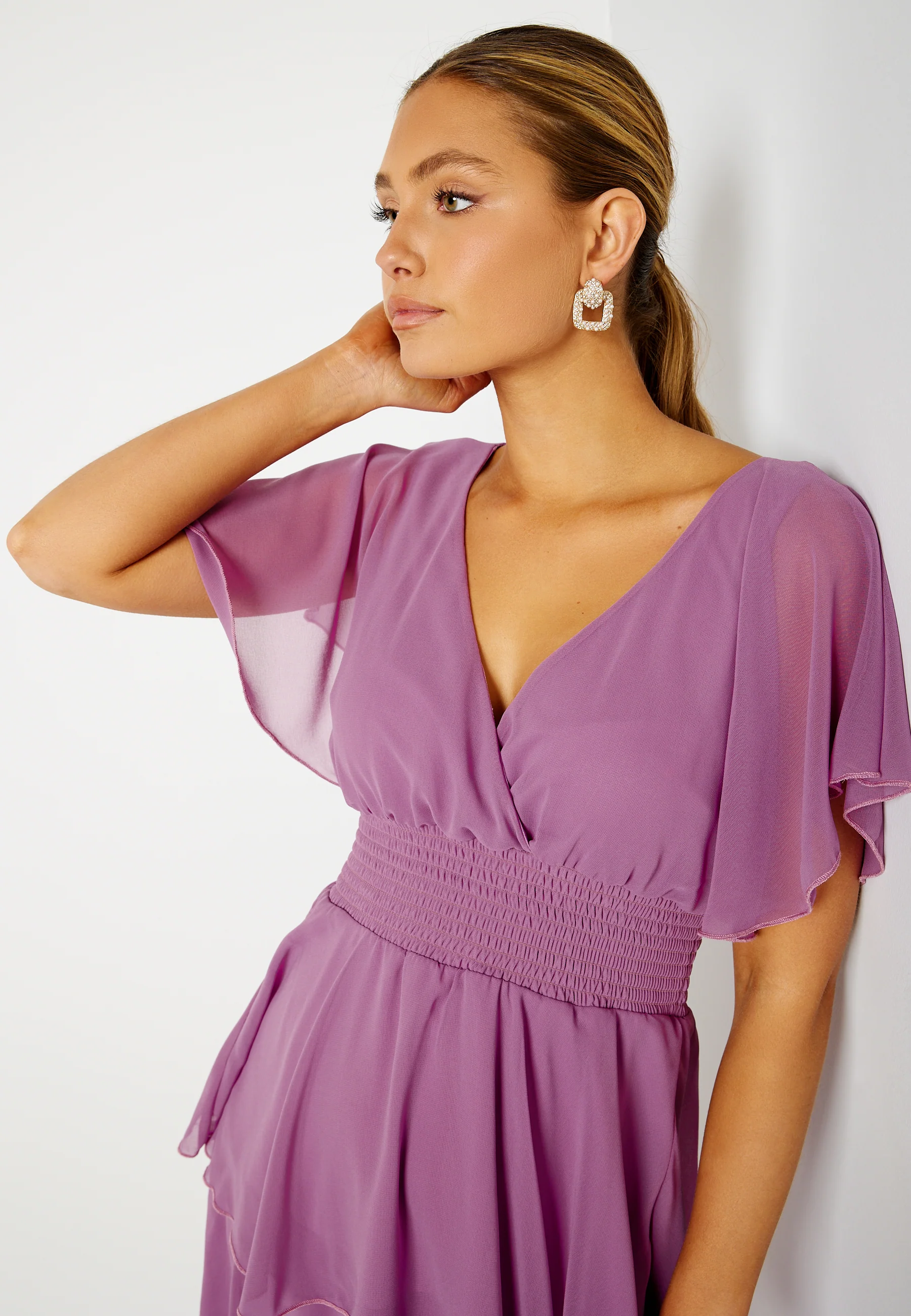 Flutter Tiered Midi Dress - Image 3