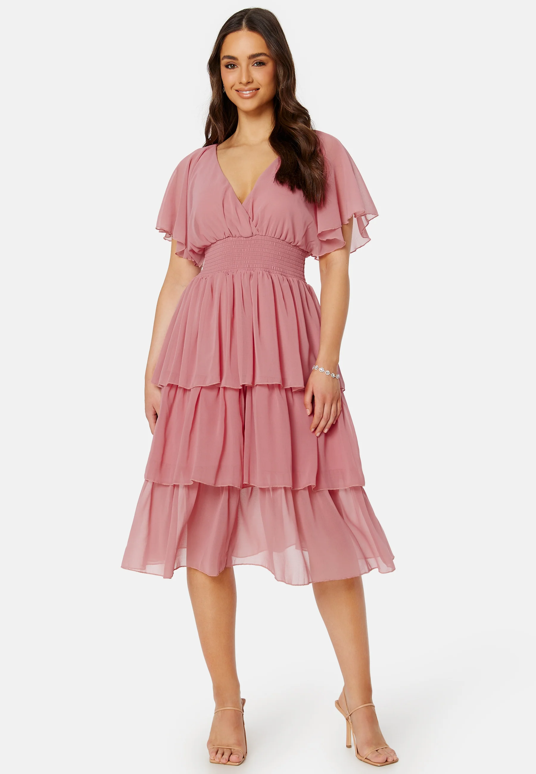 Flutter Tiered Midi Dress - Image 4