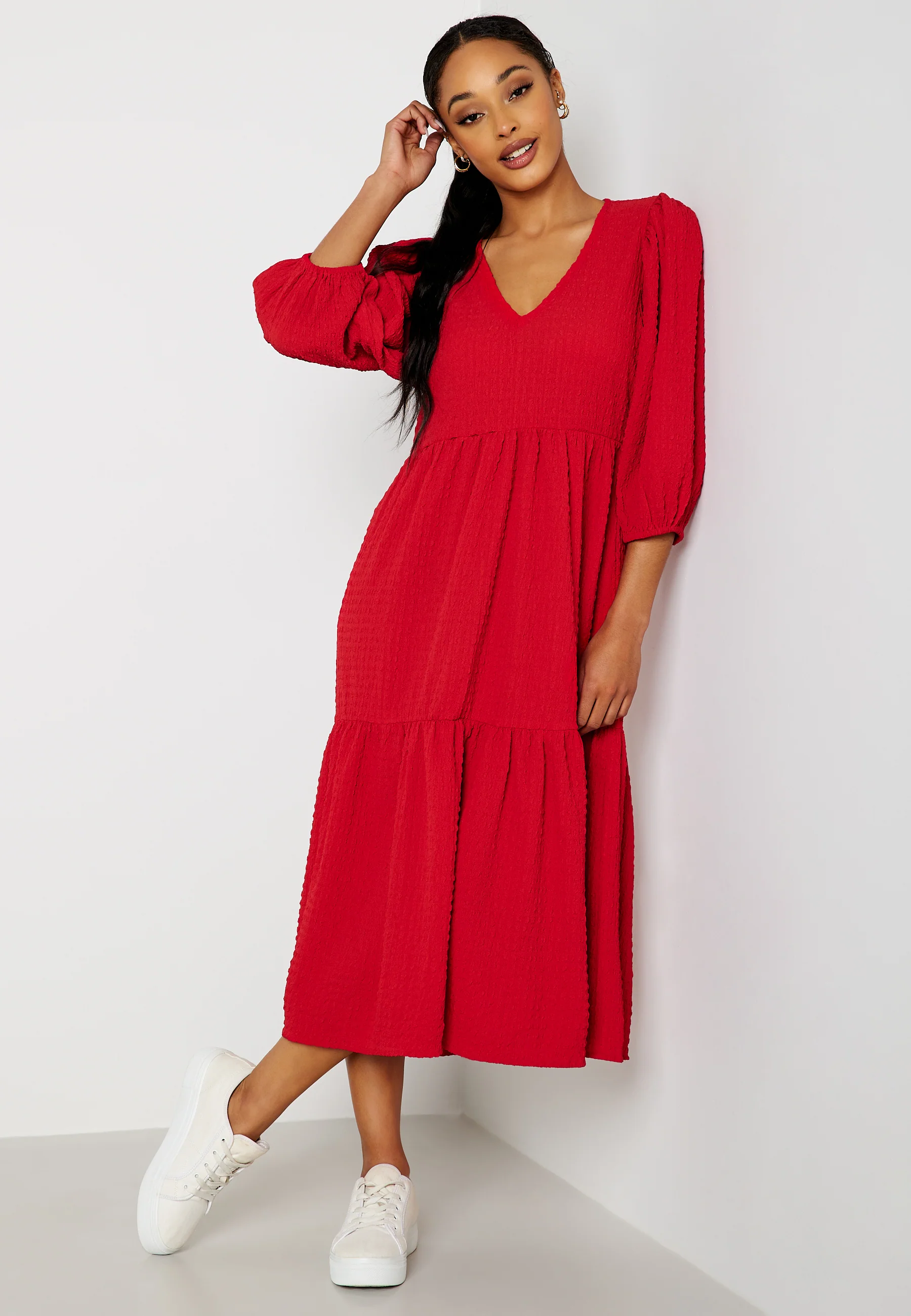 Fredrika v-neck flounce dress - Image 5