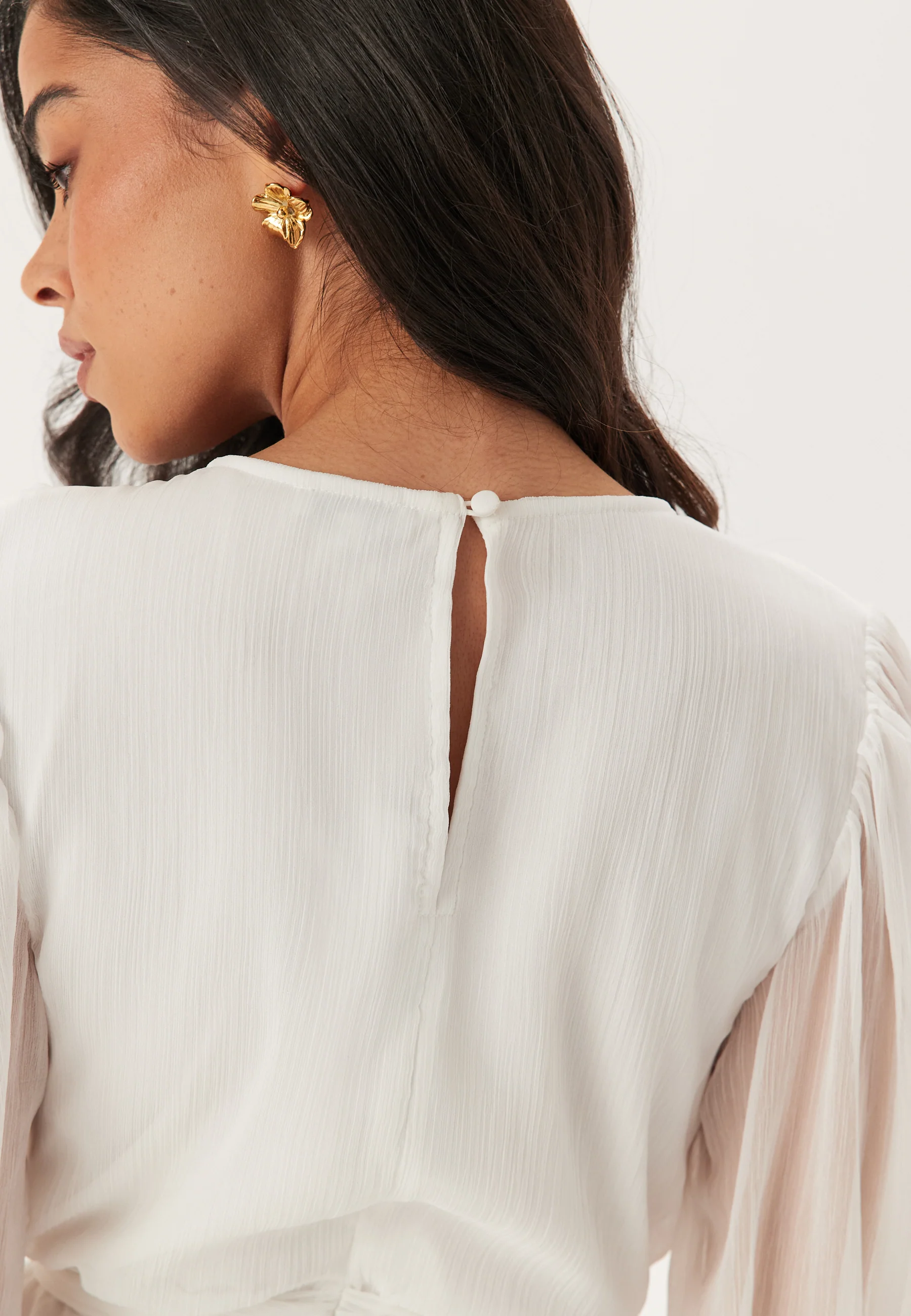 Frill Balloon Sleeve Dress - Image 7