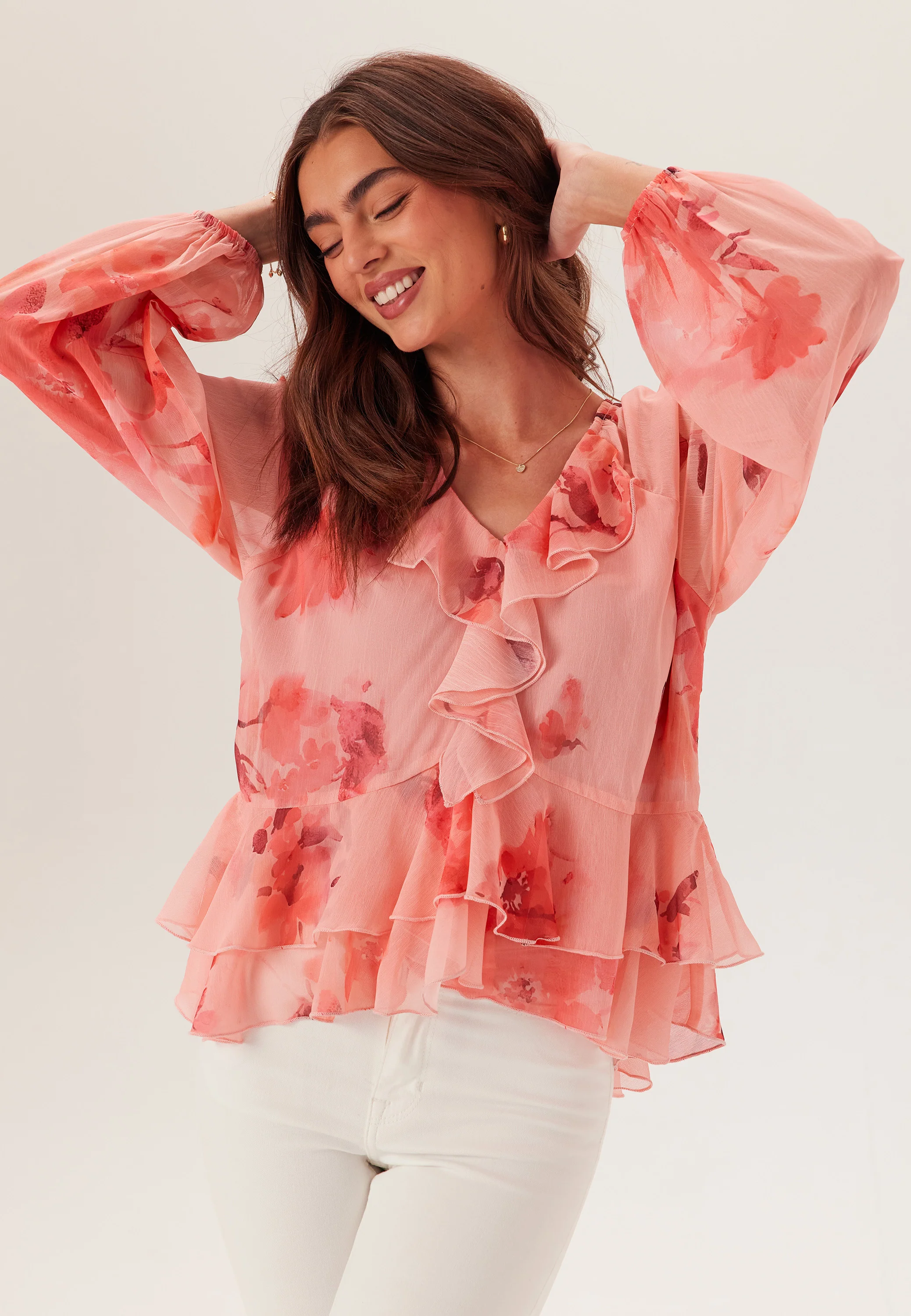 Frill Chiffon Blouse - Image 2