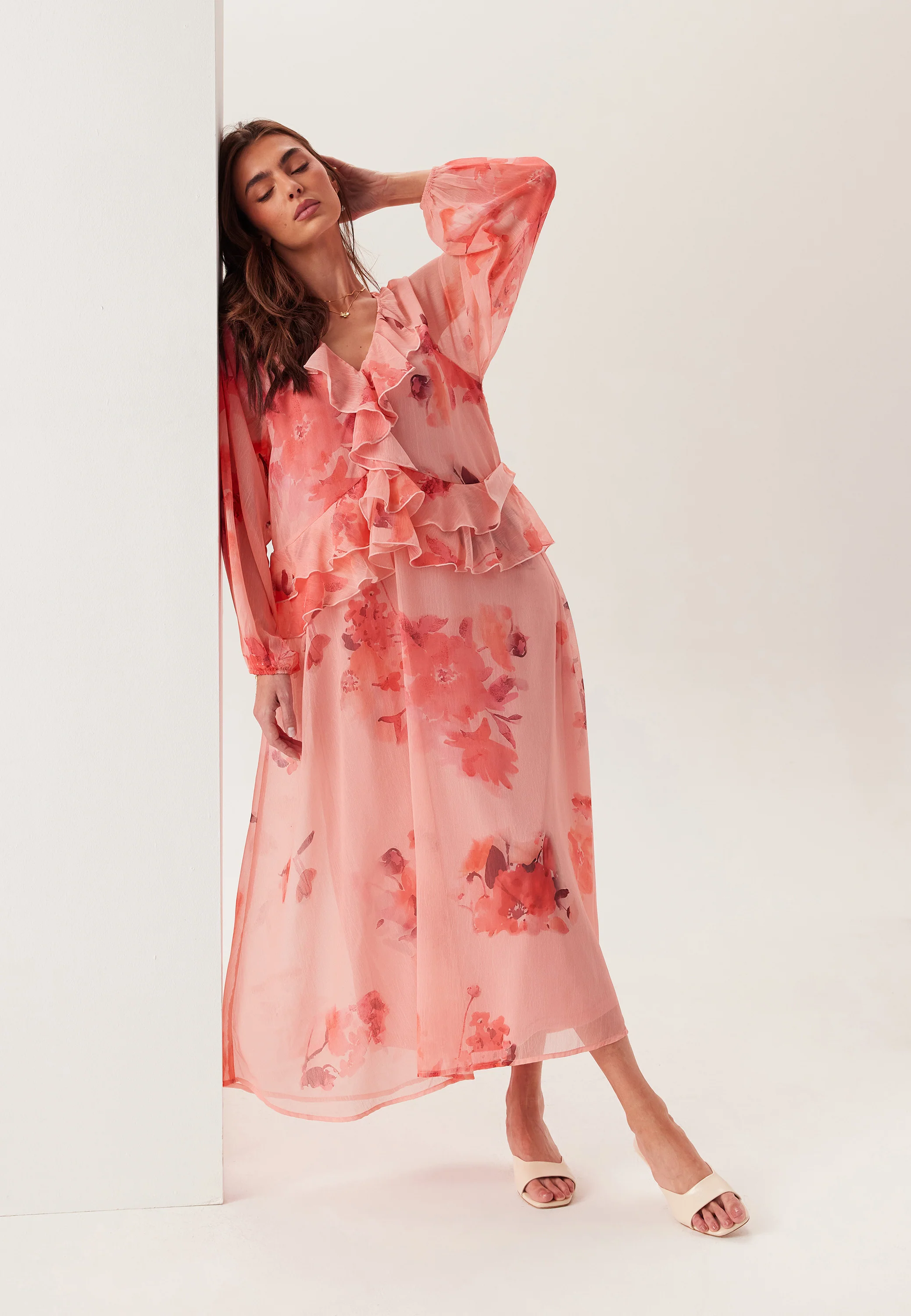 Frill Chiffon Dress
