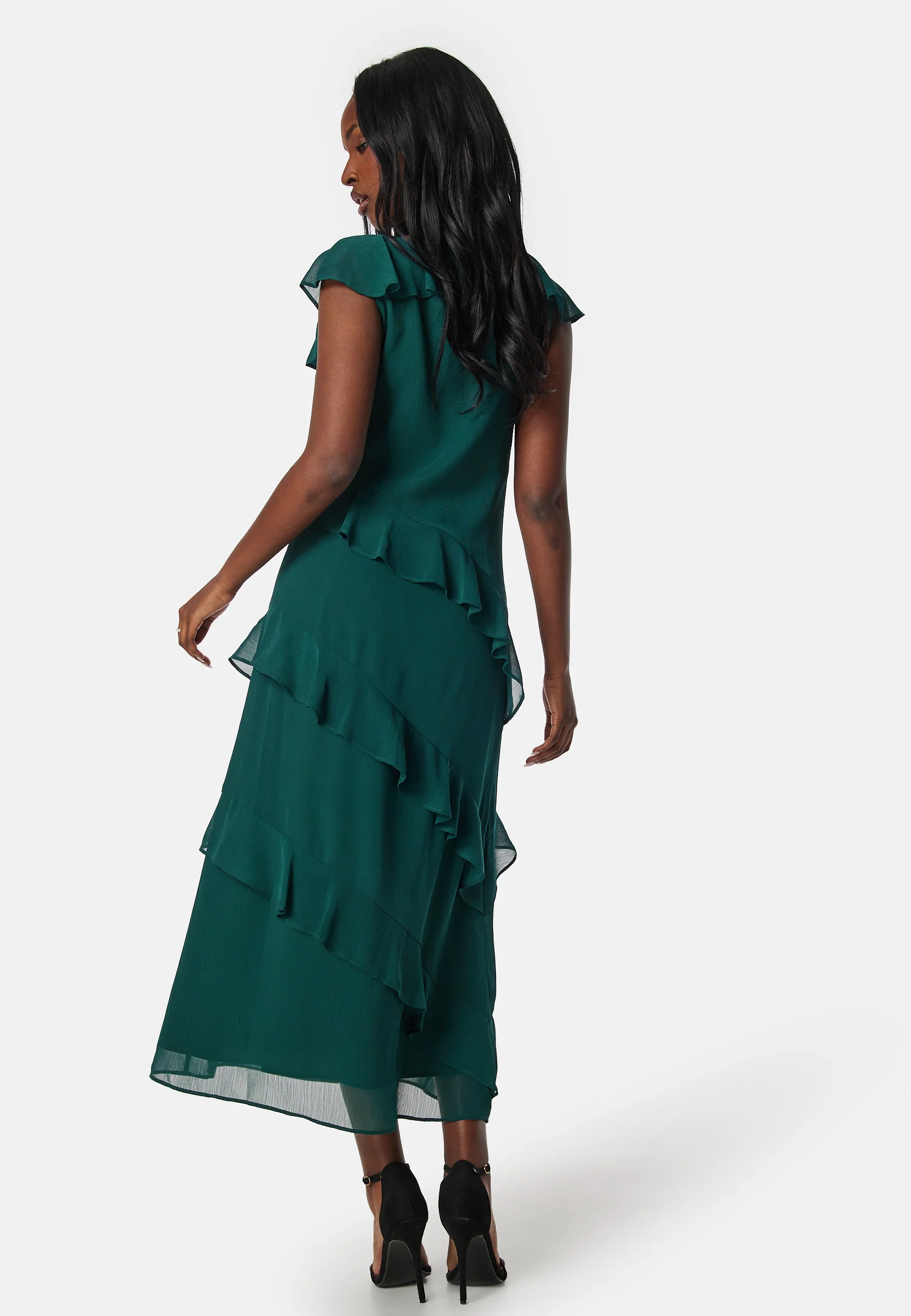 Frill Chiffon Midi Dress - Image 2