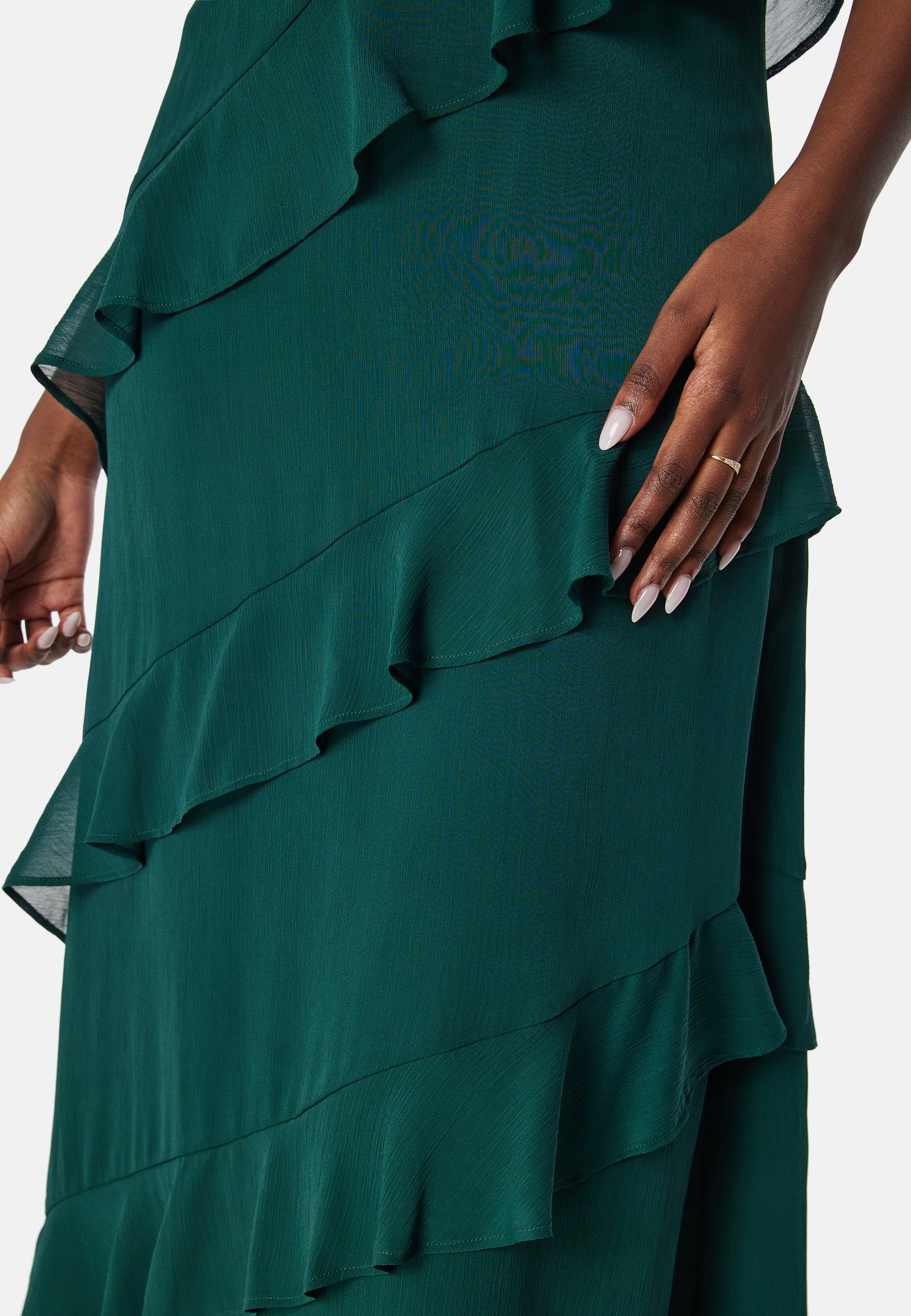 Frill Chiffon Midi Dress - Image 3