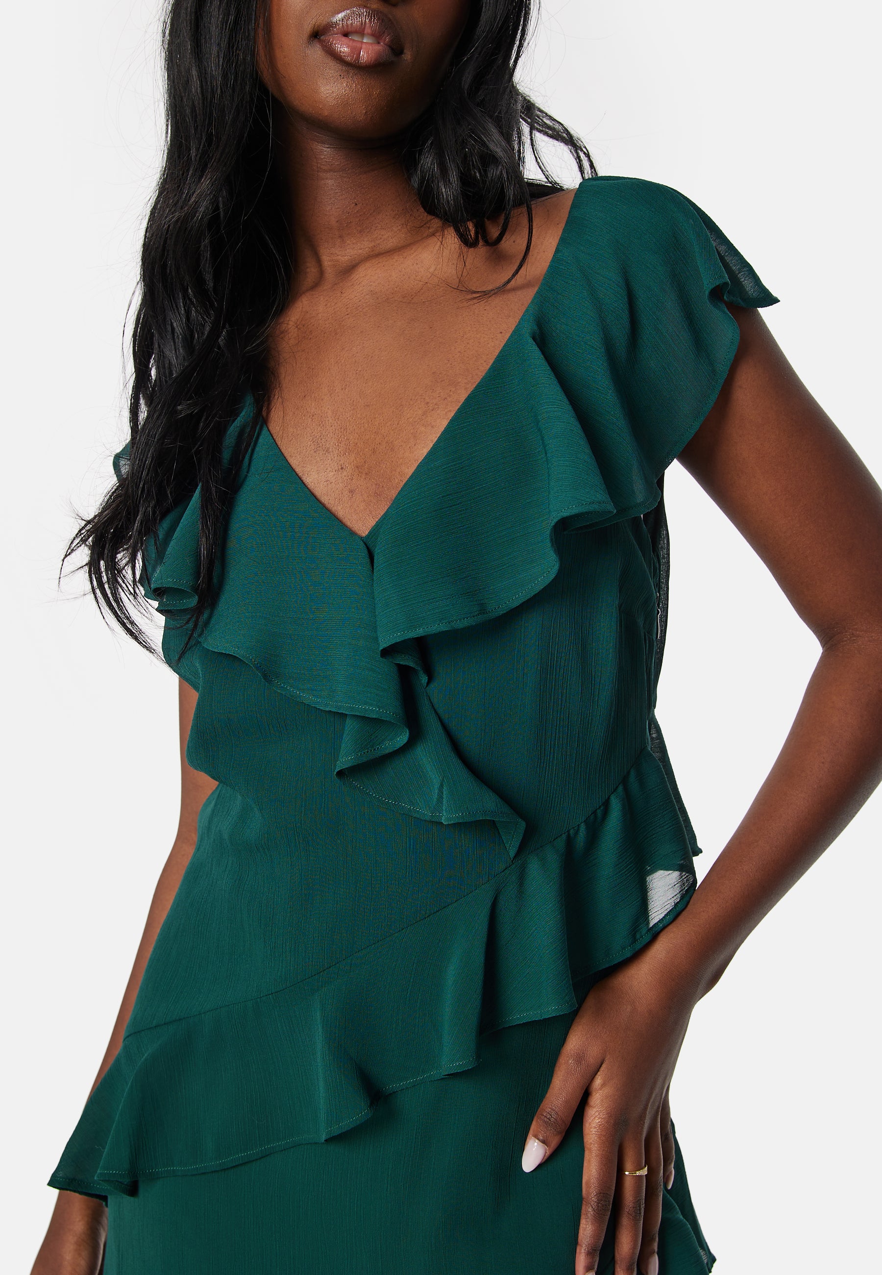 Frill Chiffon Midi Dress - Image 4