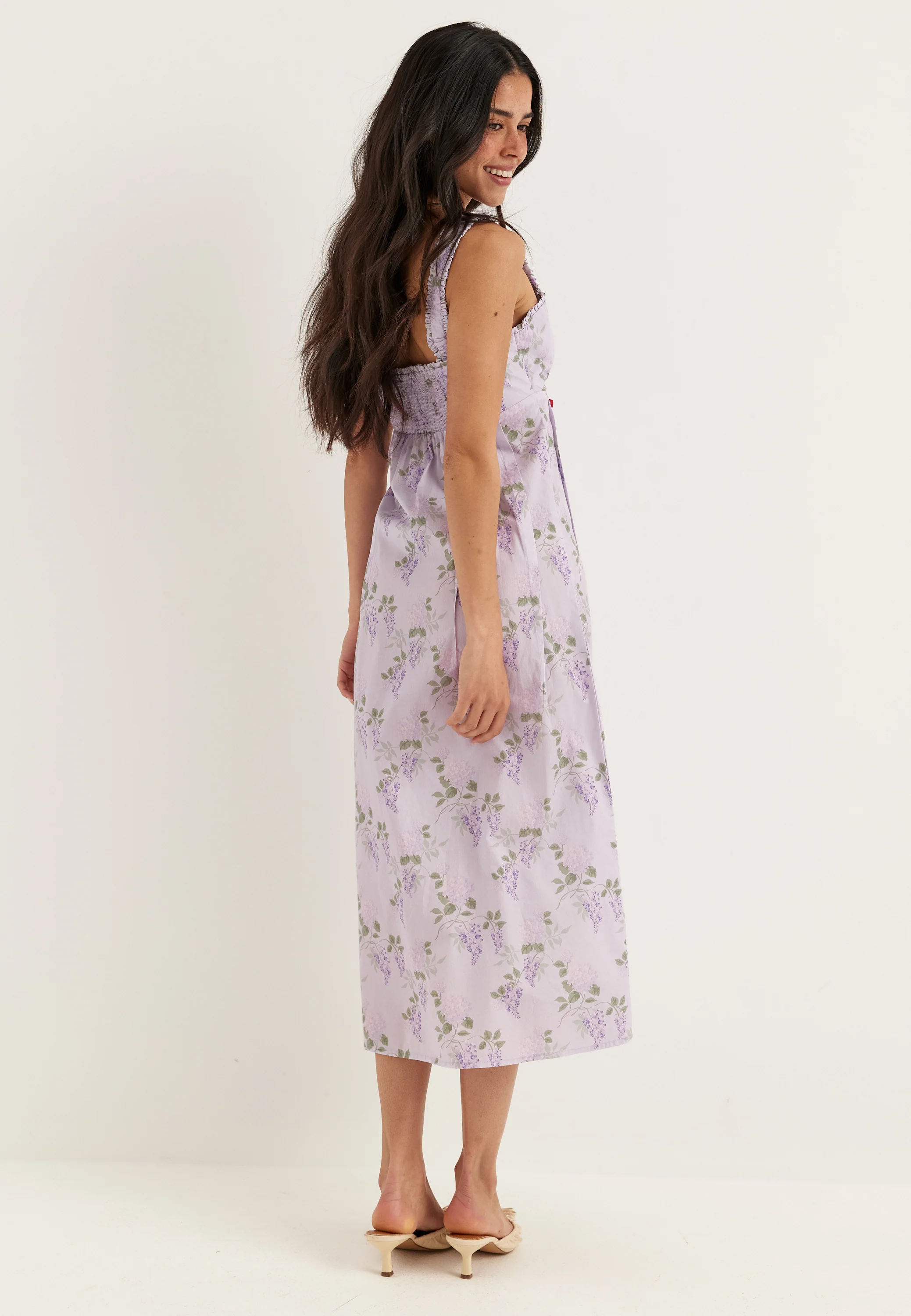 Frill Detail Cotton Midi Dress - Image 3