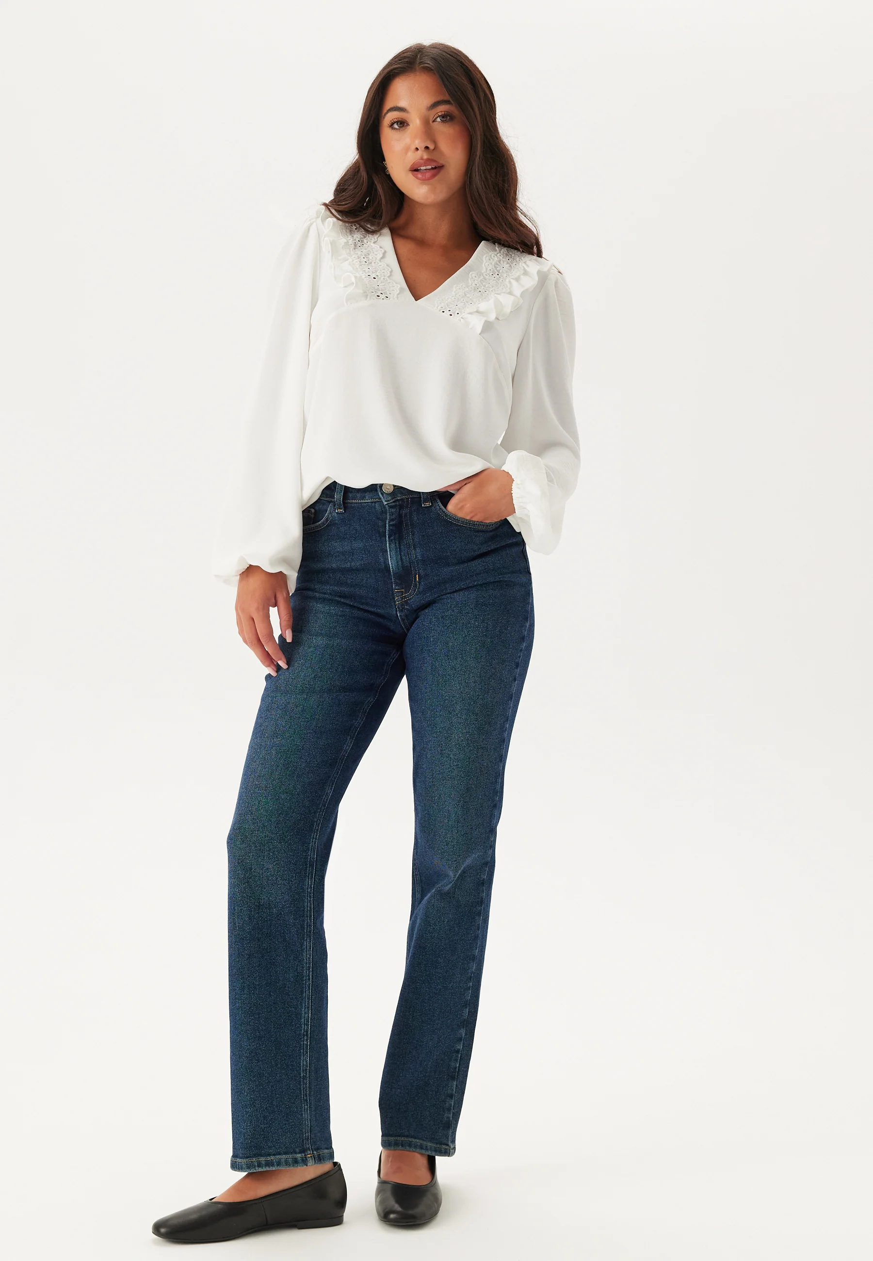 Frill Detail Puff Sleeve Blouse - Image 2