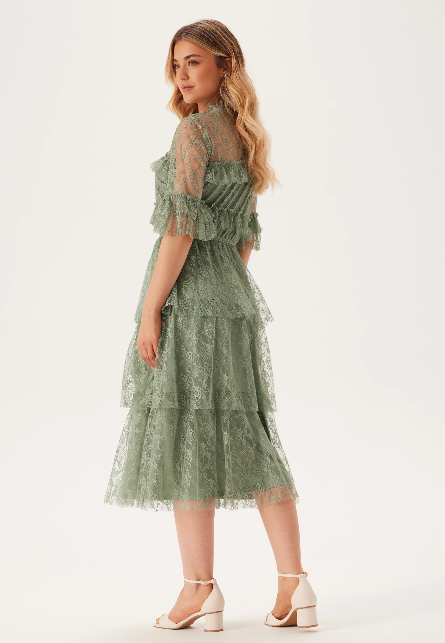Frill Lace Midi  Dress - Image 3