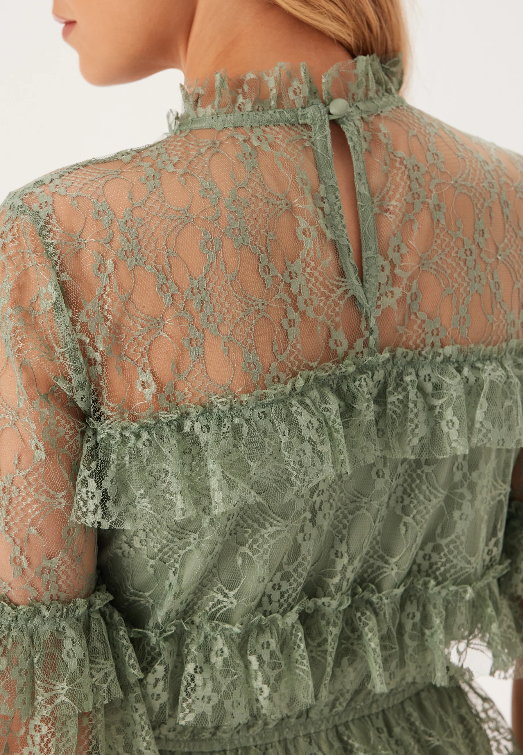 Frill Lace Midi  Dress - Image 4