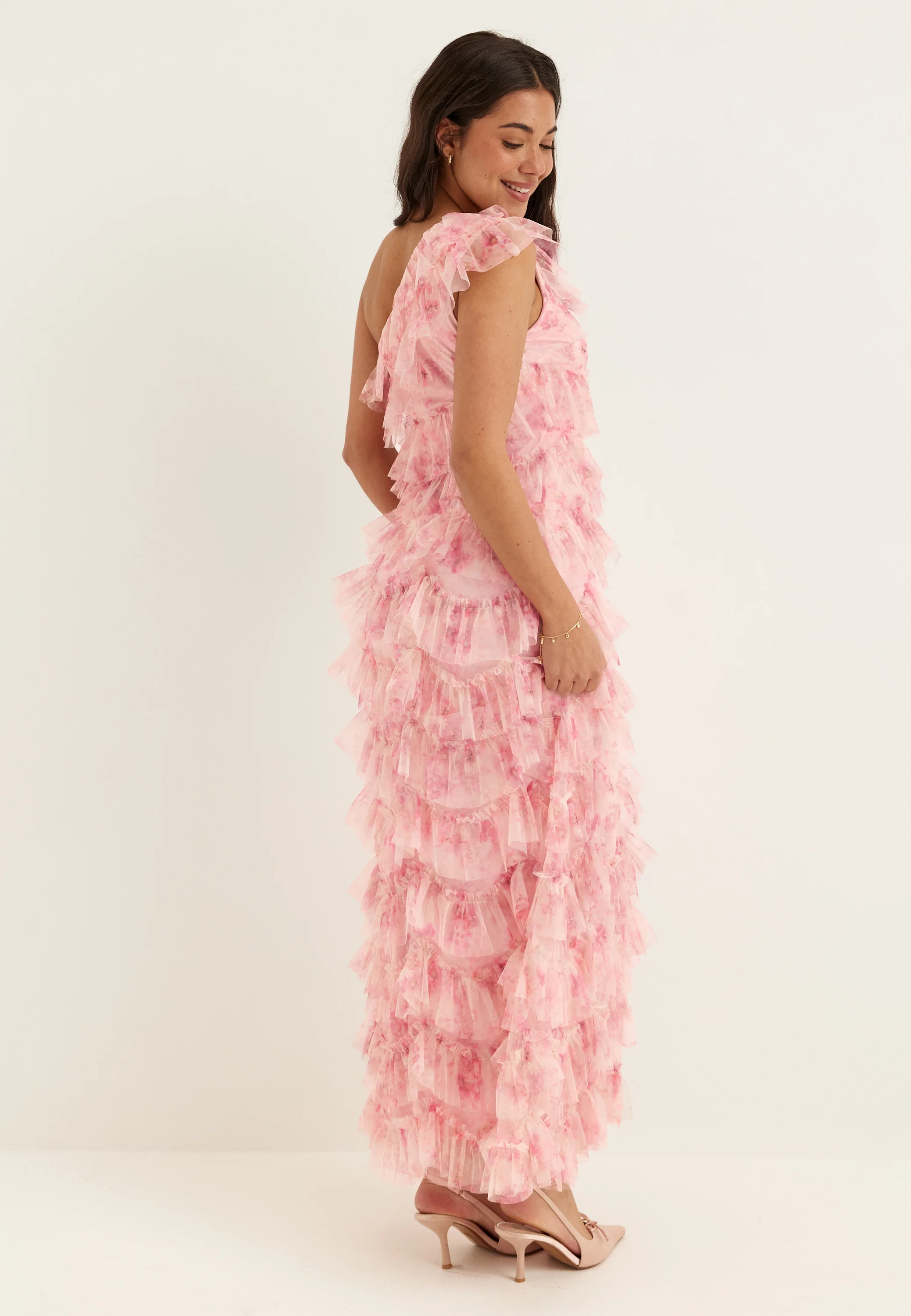 Frill Mesh Maxi Dress - Image 3