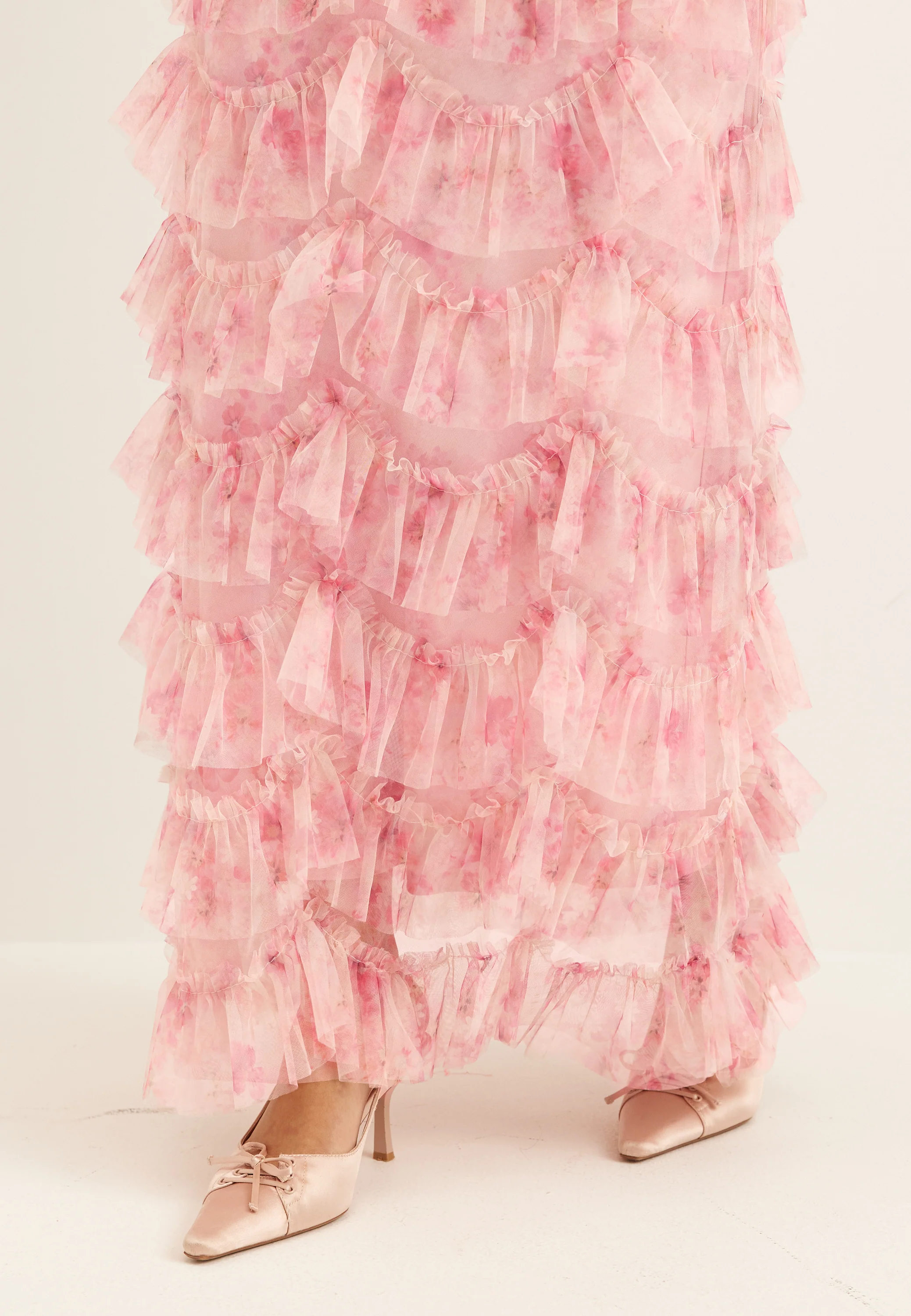 Frill Mesh Maxi Dress - Image 6