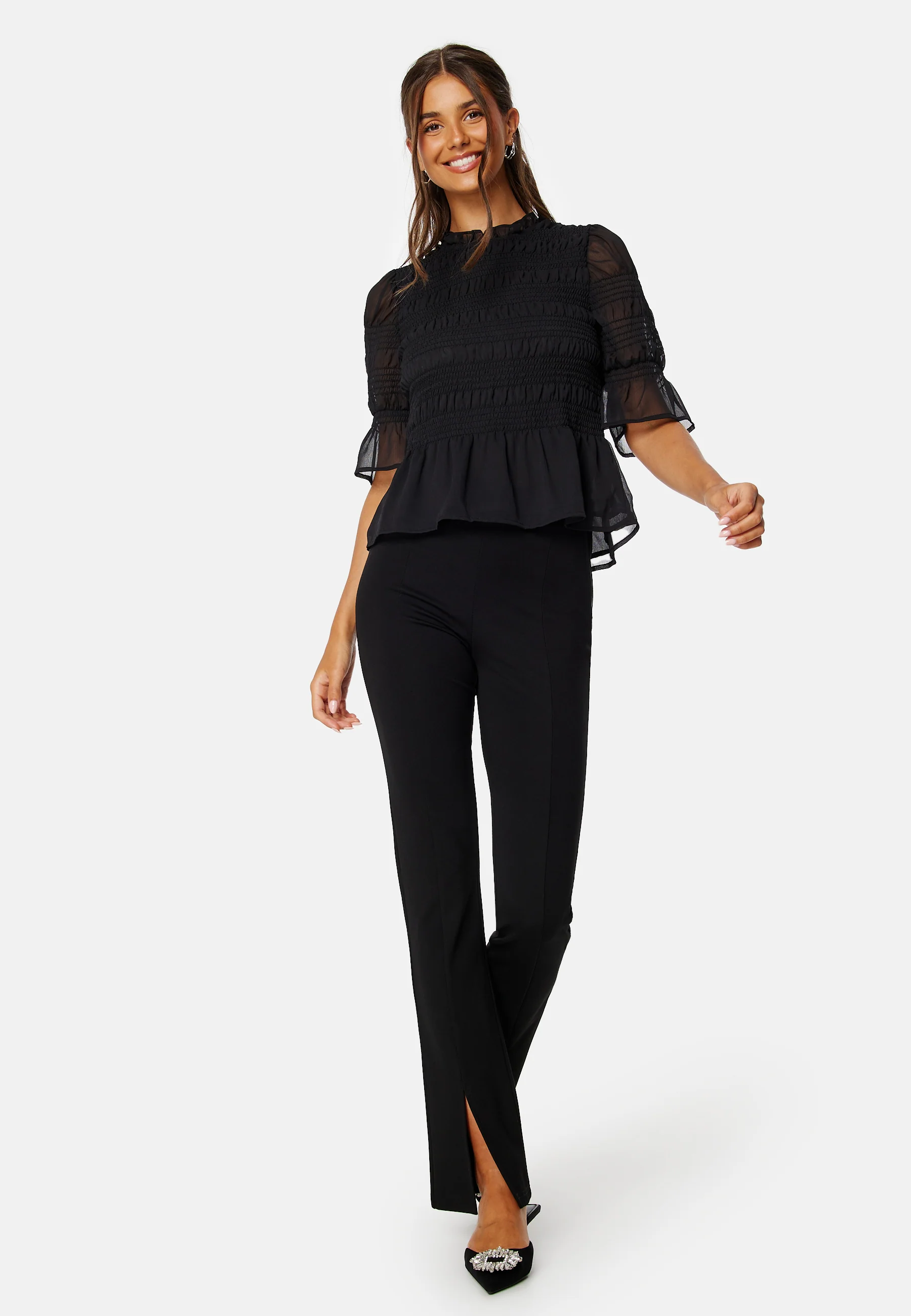 Frill Neck Smock Blouse - Image 3