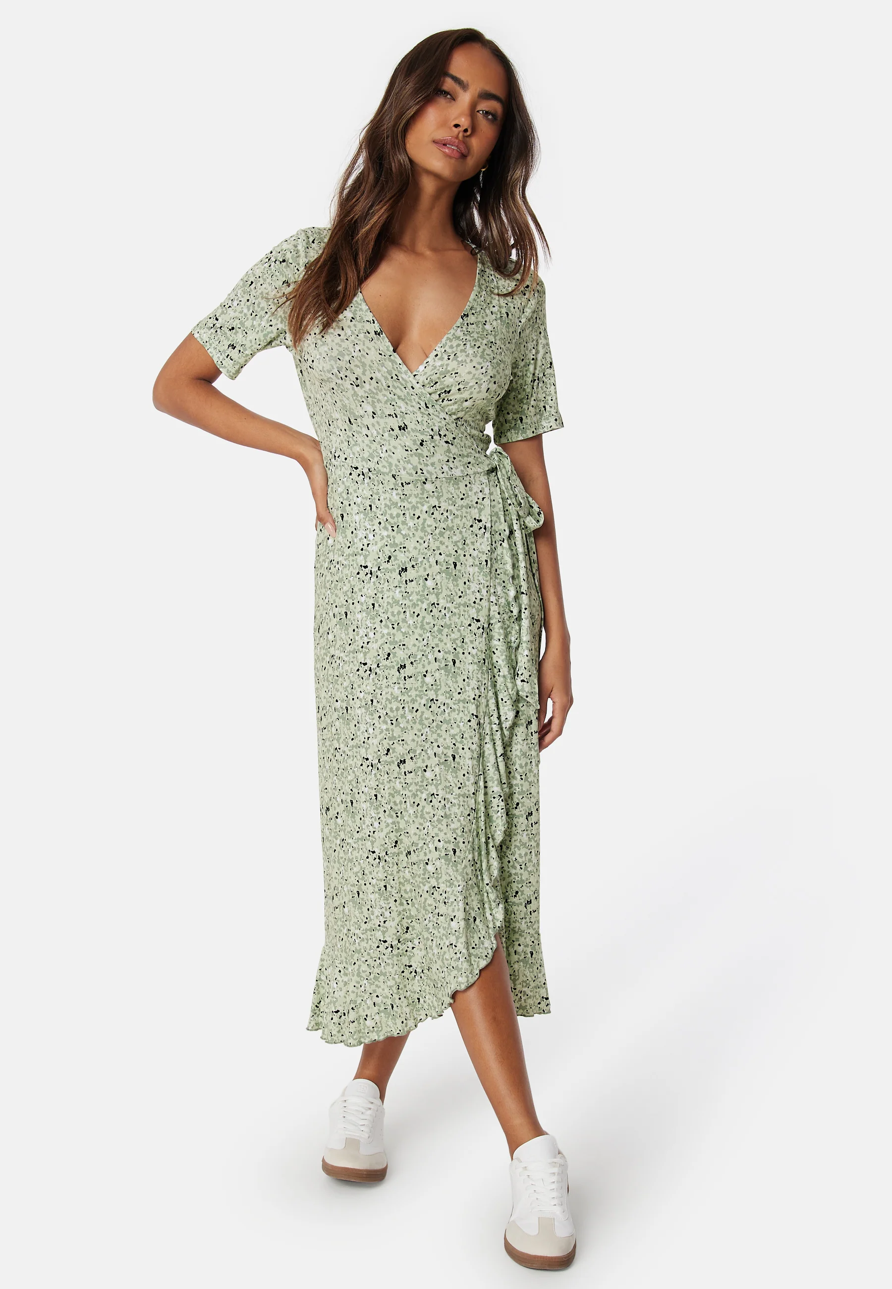 Frill S/S Wrap Dress