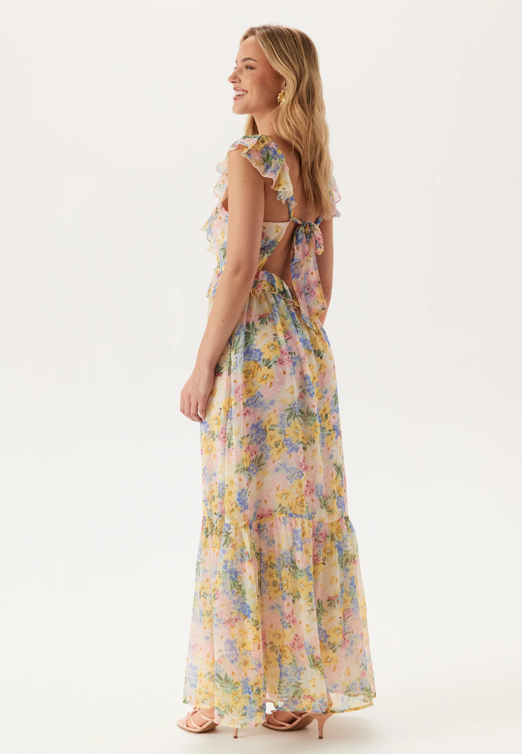 Frill Tie Back Maxi Dress - Image 4