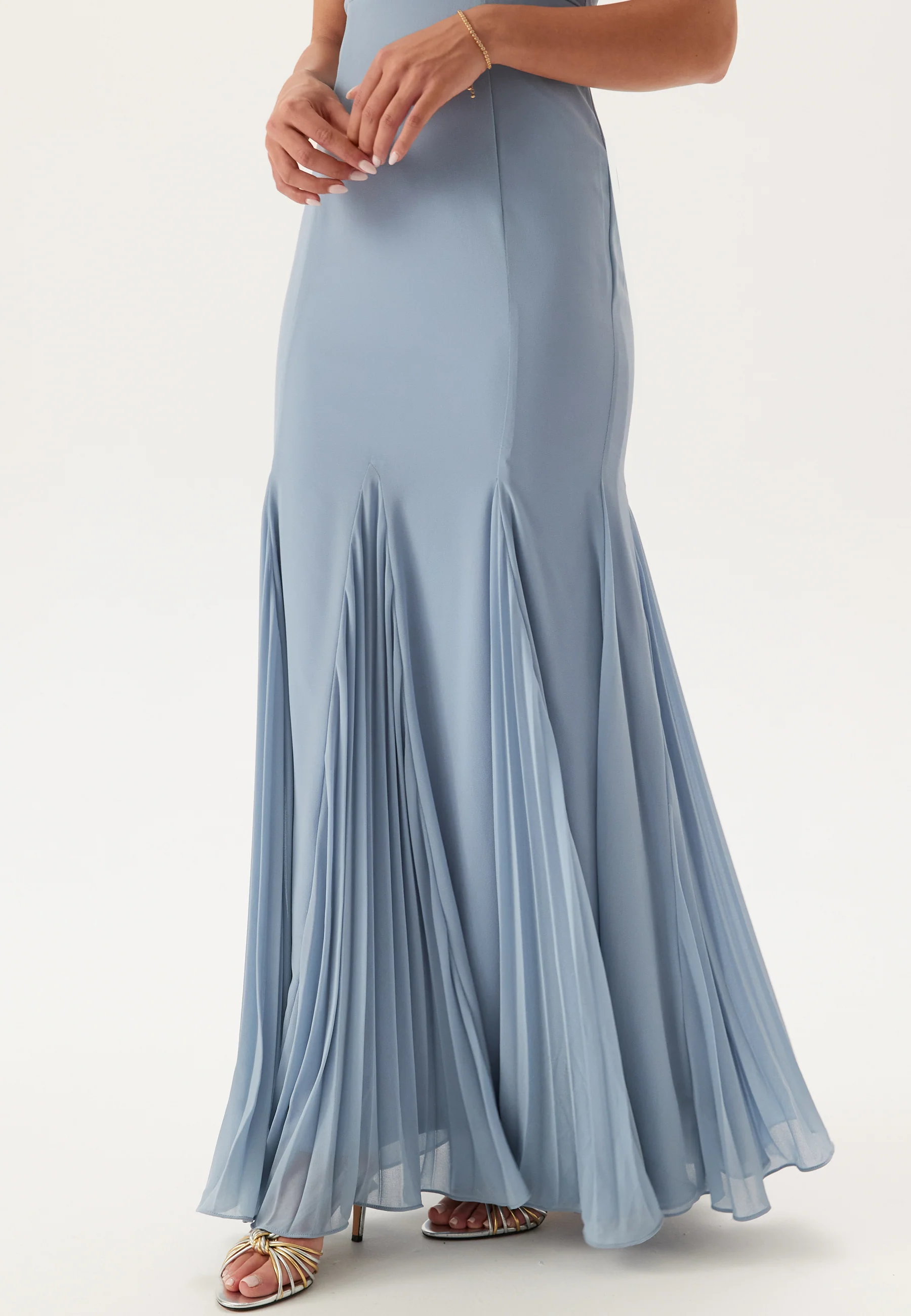 Frilly Chiffon Off Shoulder Maxi Dress - Image 6