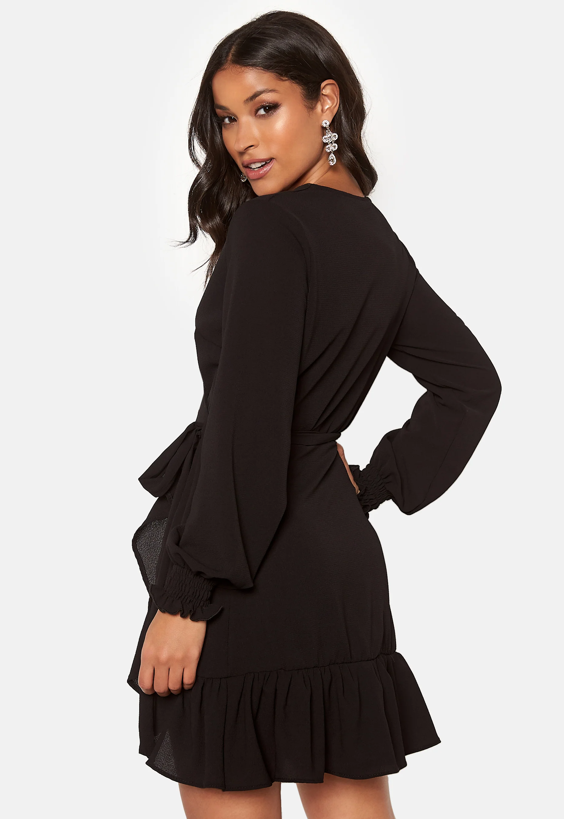 Frilly Wrap Mini Dress - Image 3