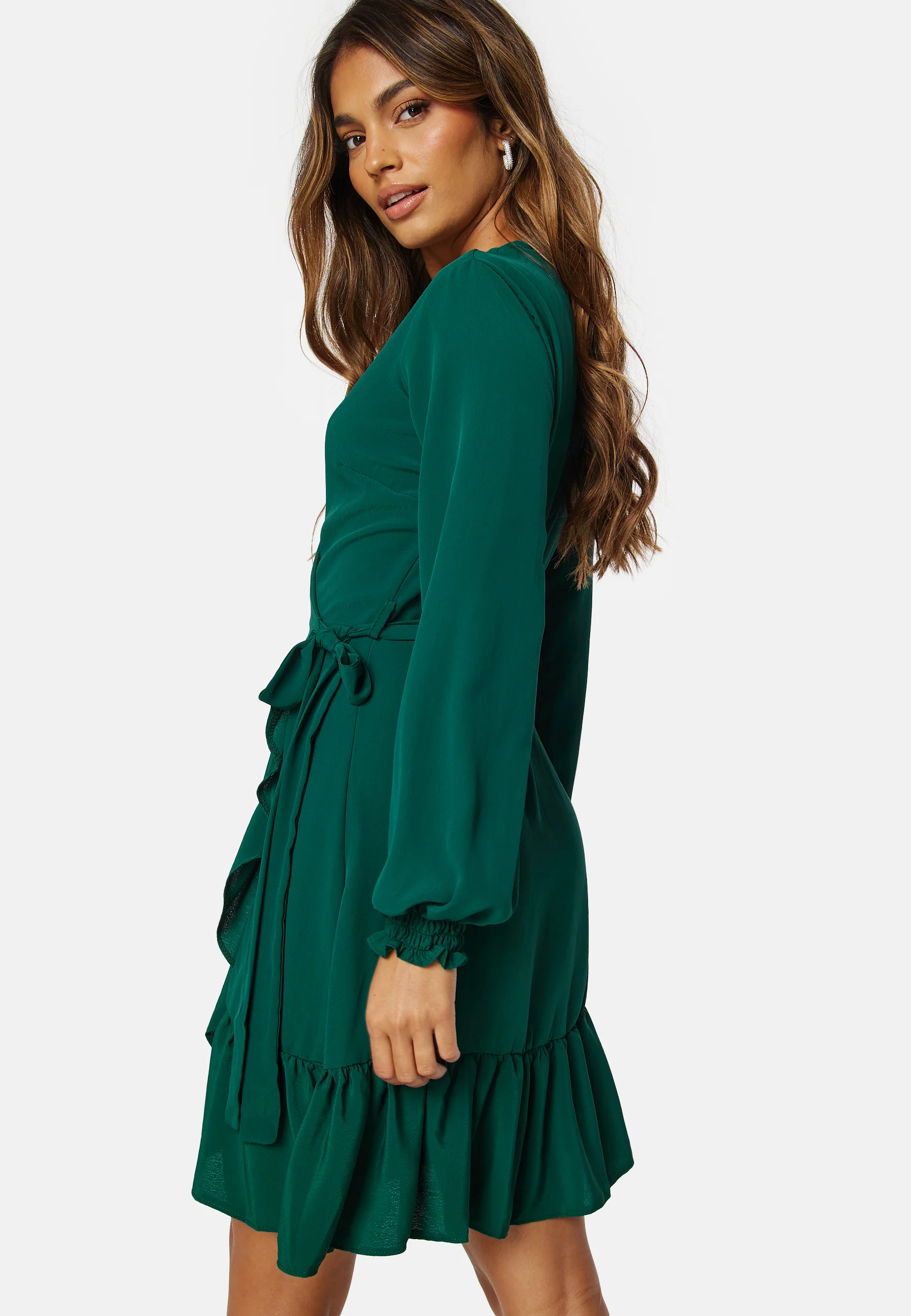 Frilly Wrap Mini Dress - Image 2