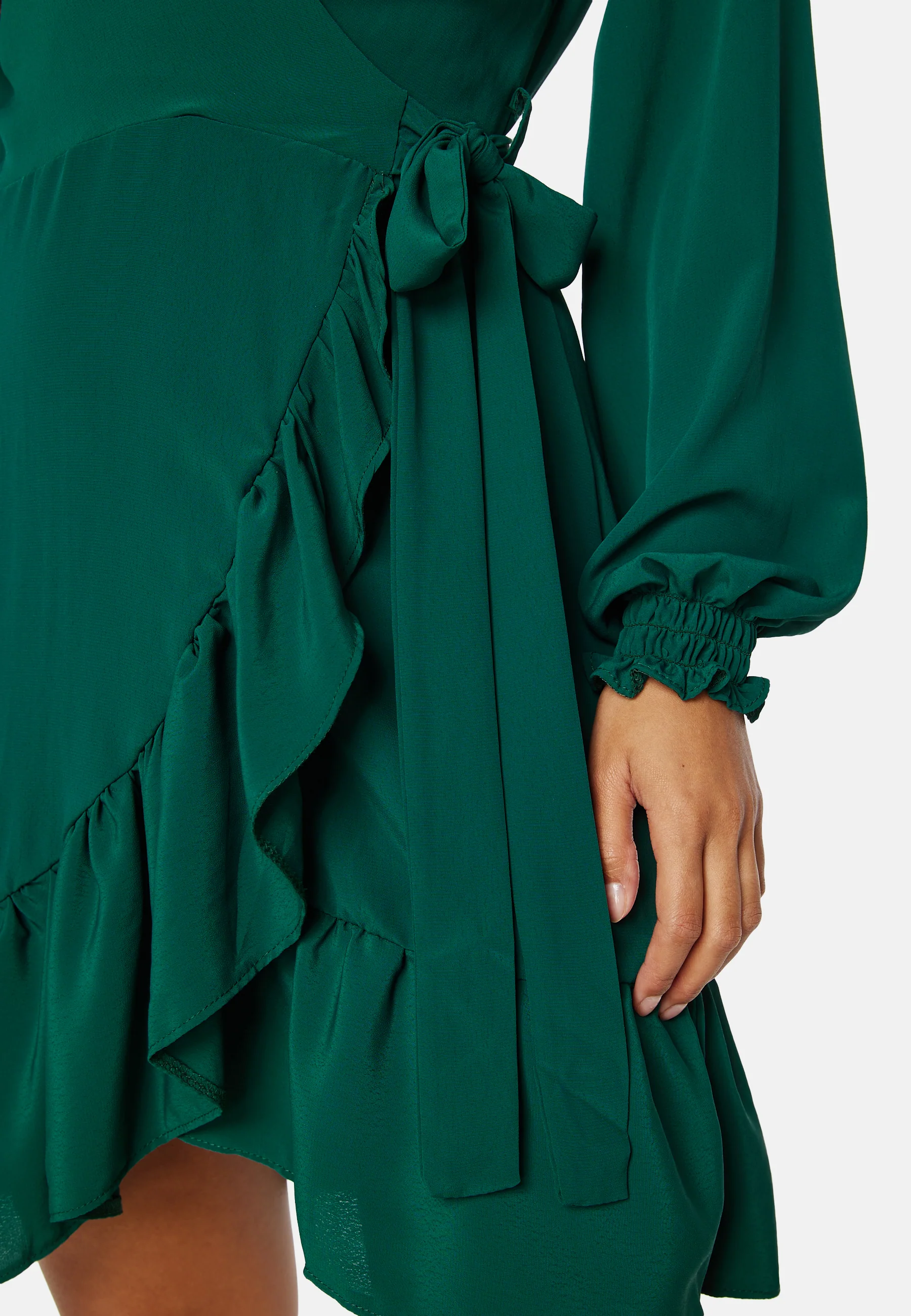 Frilly Wrap Mini Dress - Image 4
